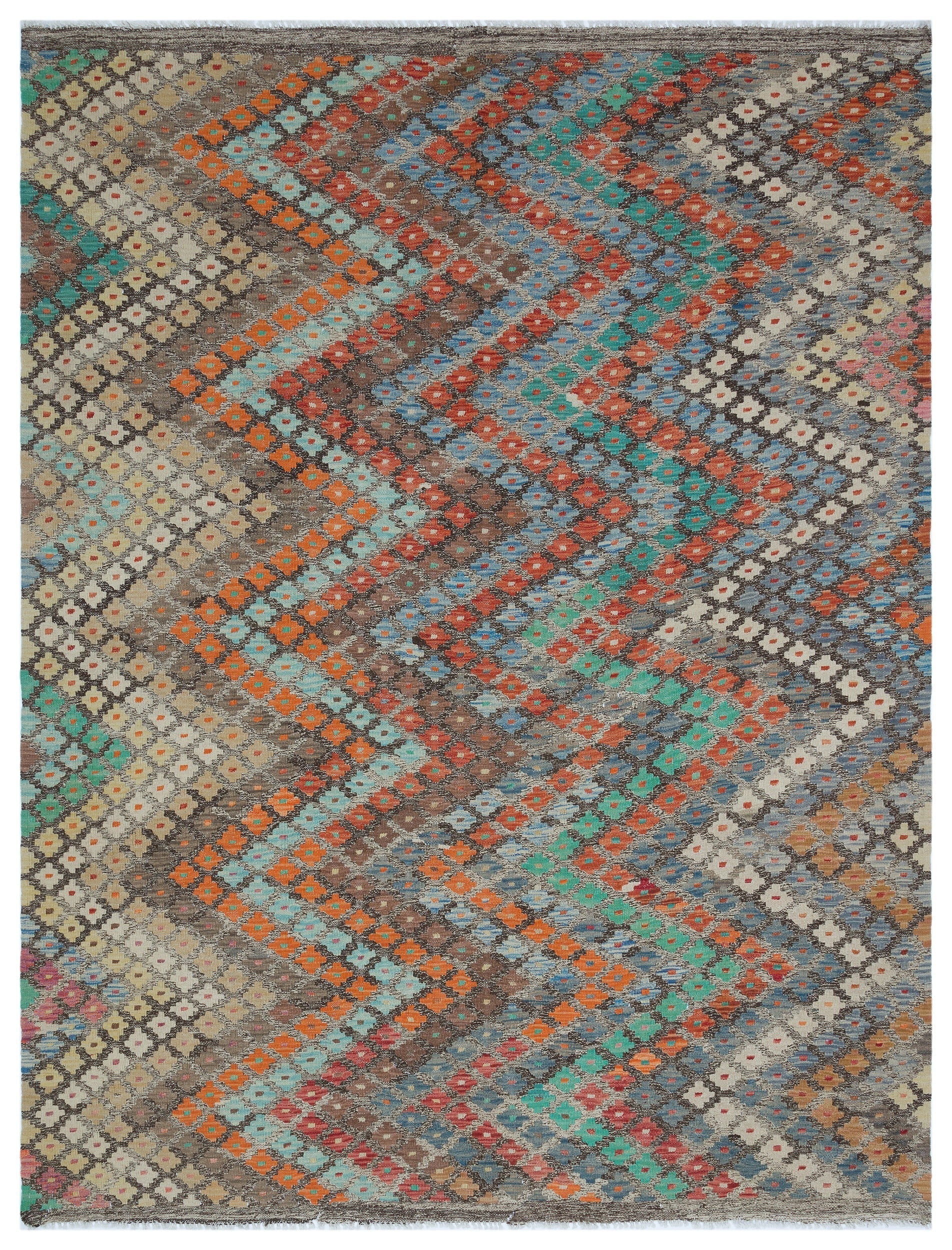 Selanik Beige Vintage Wool Handmade Area Rug 6'2" x 8'0"