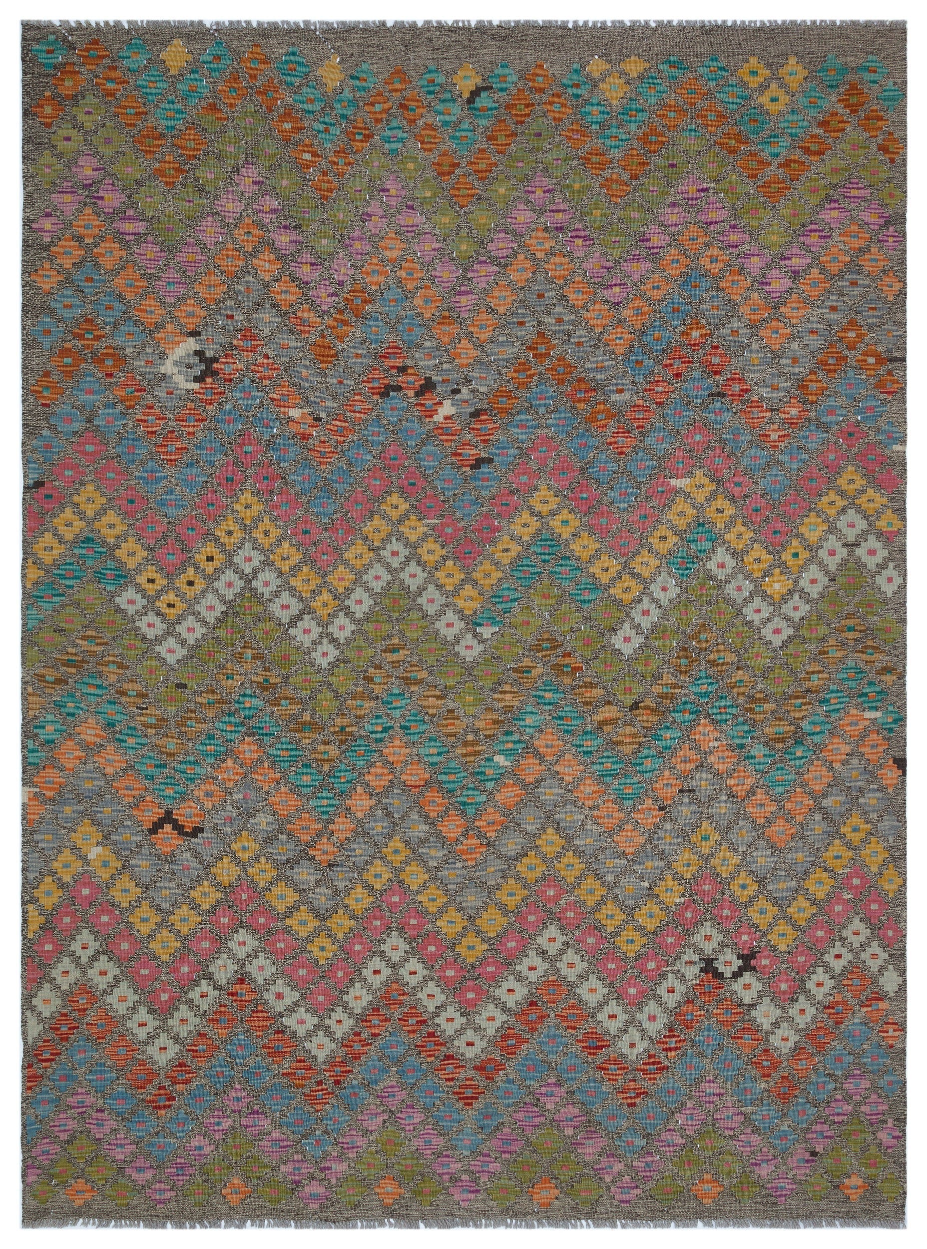 Selanik Beige Vintage Wool Handmade Area Rug 6'1" x 8'1"