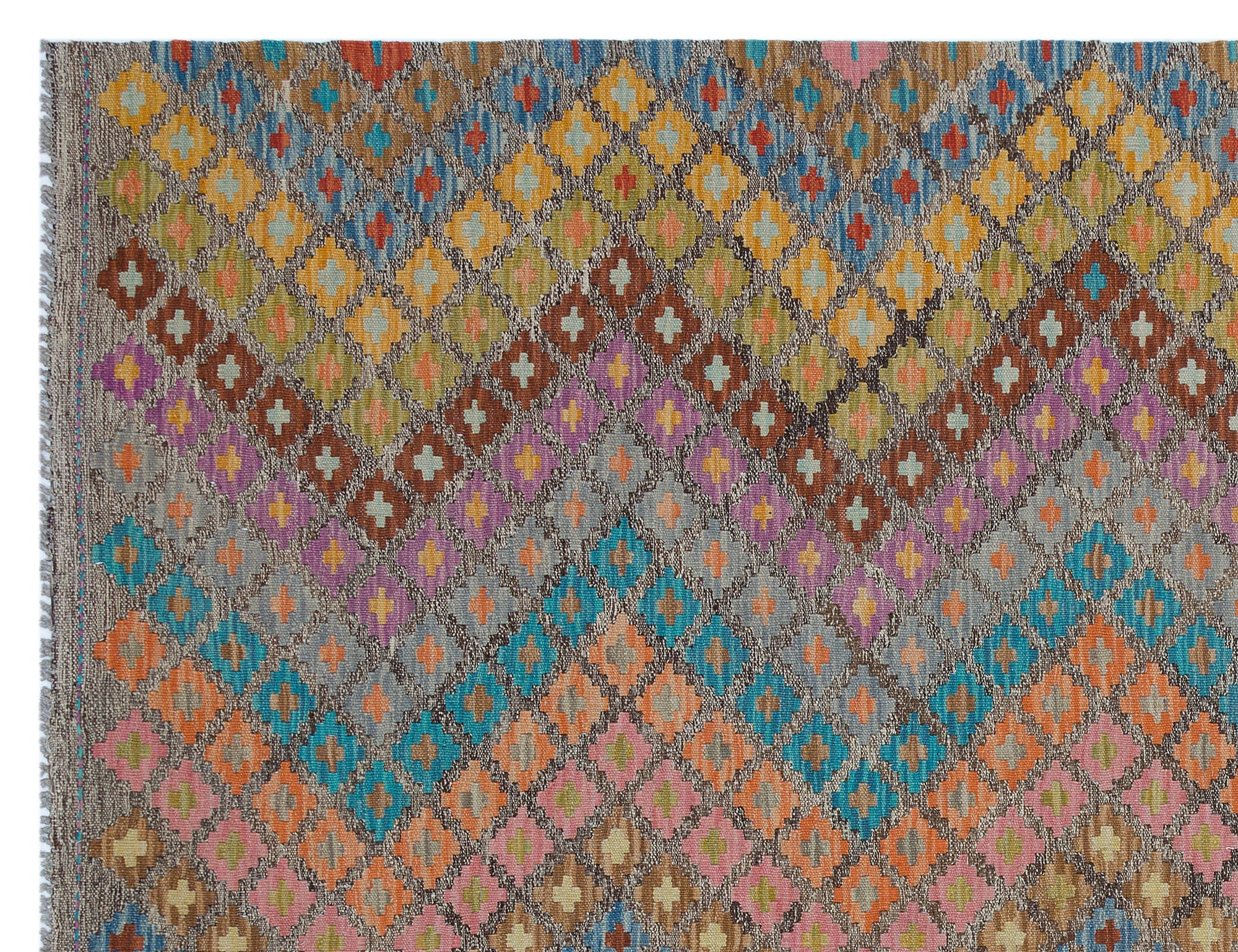 Selanik Beige Vintage Wool Handmade Area Rug 6'3" x 8'1"