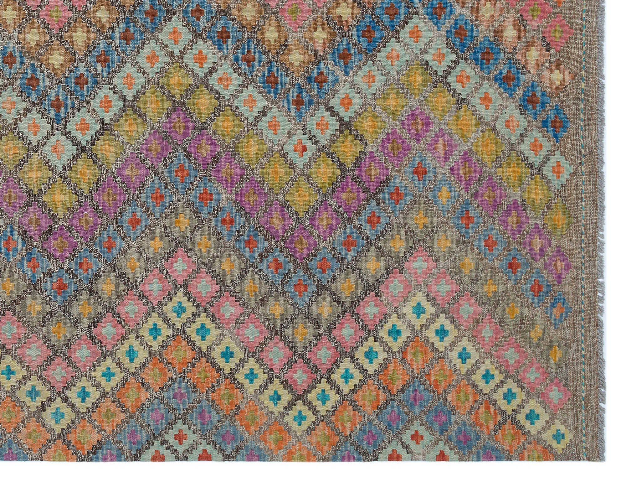 Selanik Beige Vintage Wool Handmade Area Rug 6'3" x 8'1"