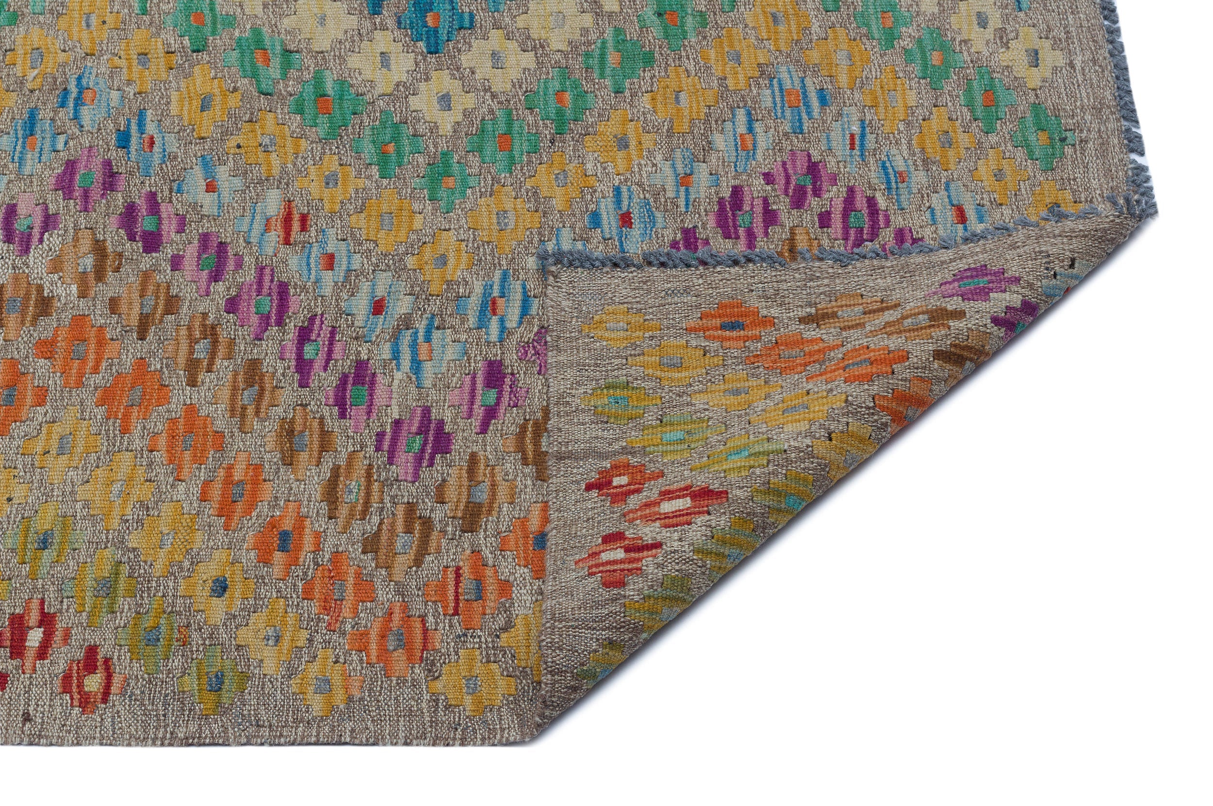 Selanik Beige Vintage Wool Handmade Area Rug 6'3" x 8'2"