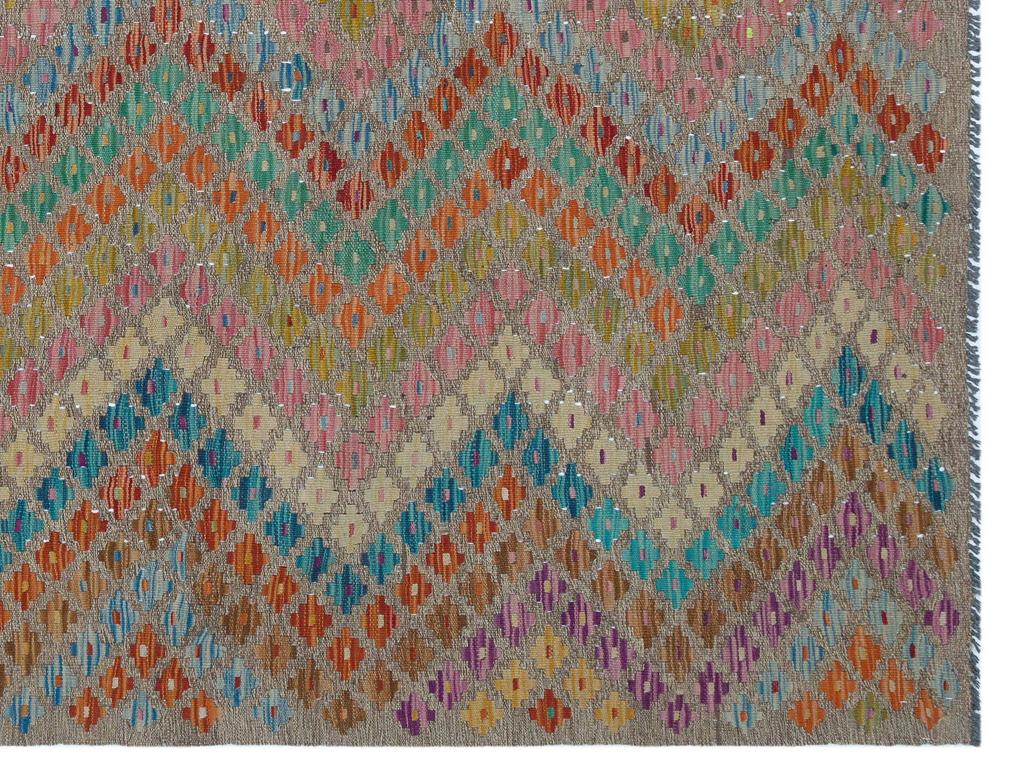Selanik Beige Vintage Wool Handmade Area Rug 6'3" x 8'2"