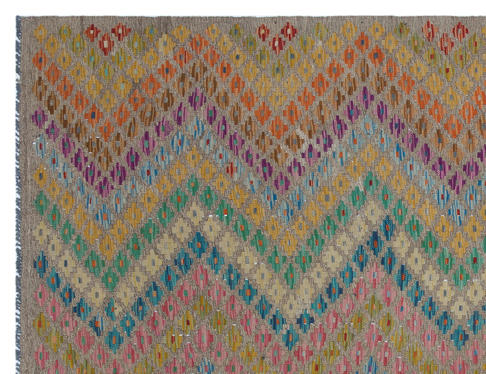 Selanik Beige Vintage Wool Handmade Area Rug 6'3" x 8'2"