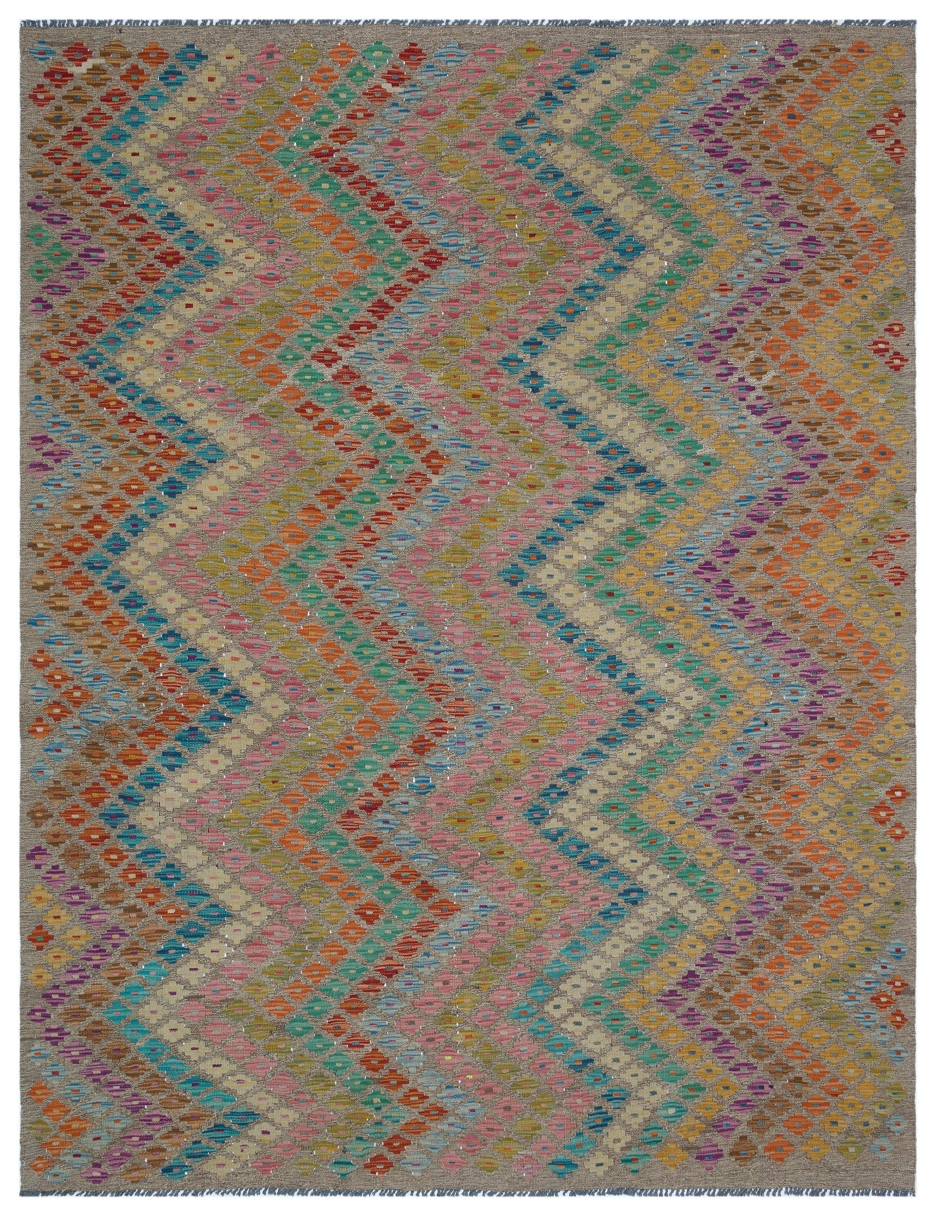 Selanik Beige Vintage Wool Handmade Area Rug 6'3" x 8'2"