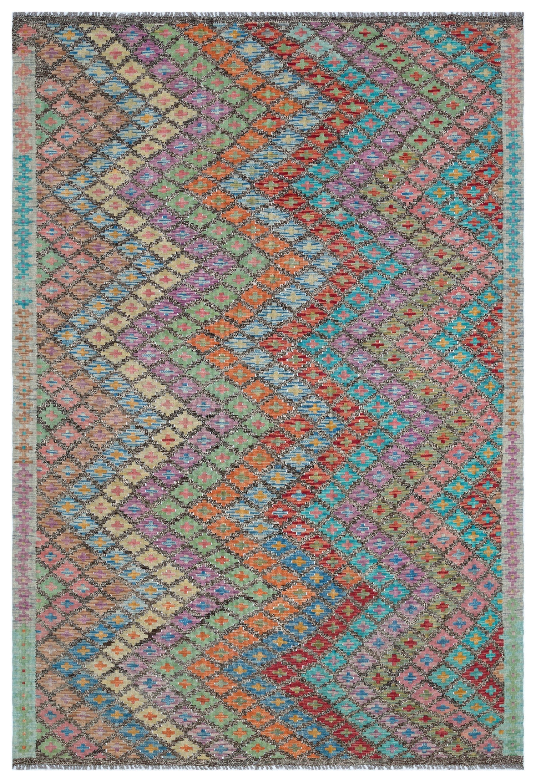 Selanik Beige Vintage Wool Handmade Area Rug 5'9" x 8'4"