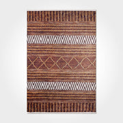 Digital Print Area Rug - Washable Non Slip Geometric Chenille Cotton Rug