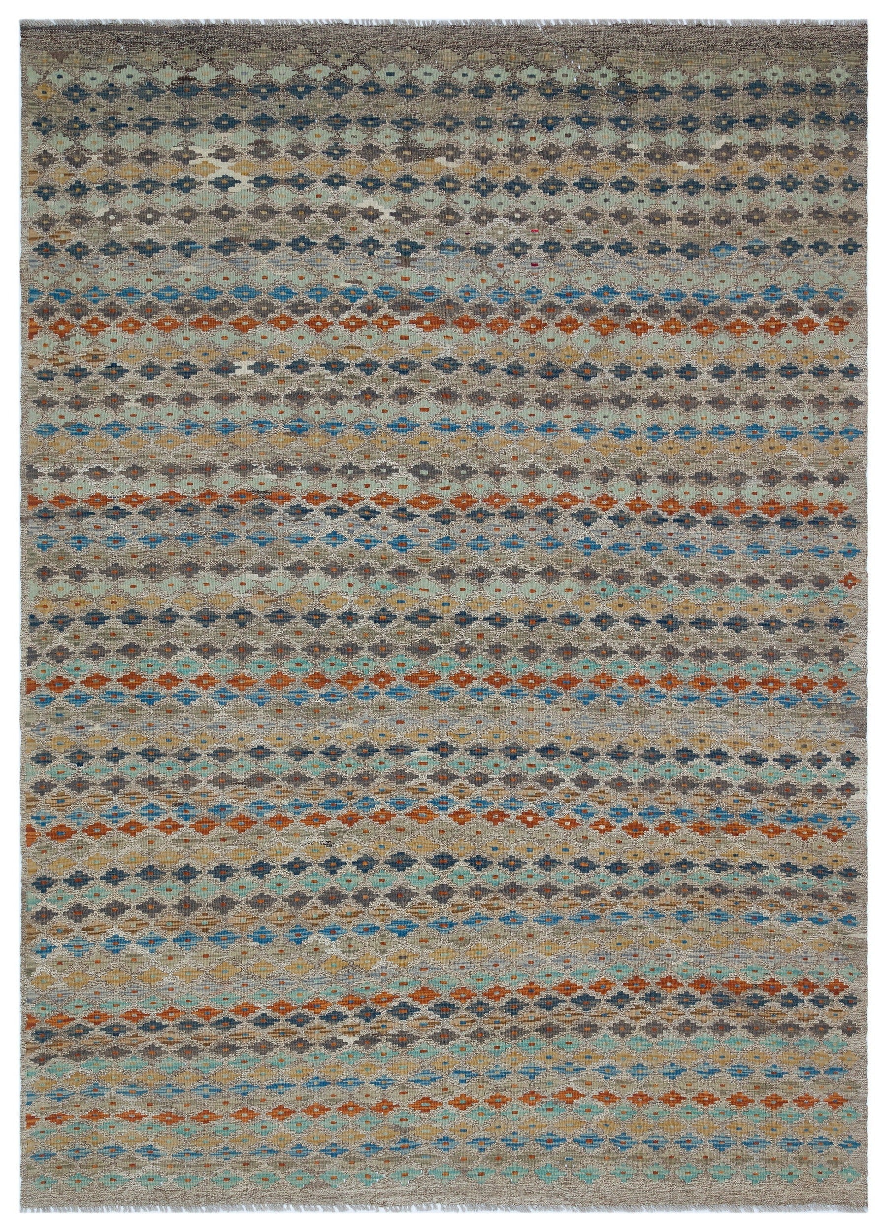 Selanik Beige Vintage Wool Handmade Area Rug 6'0" x 8'4"