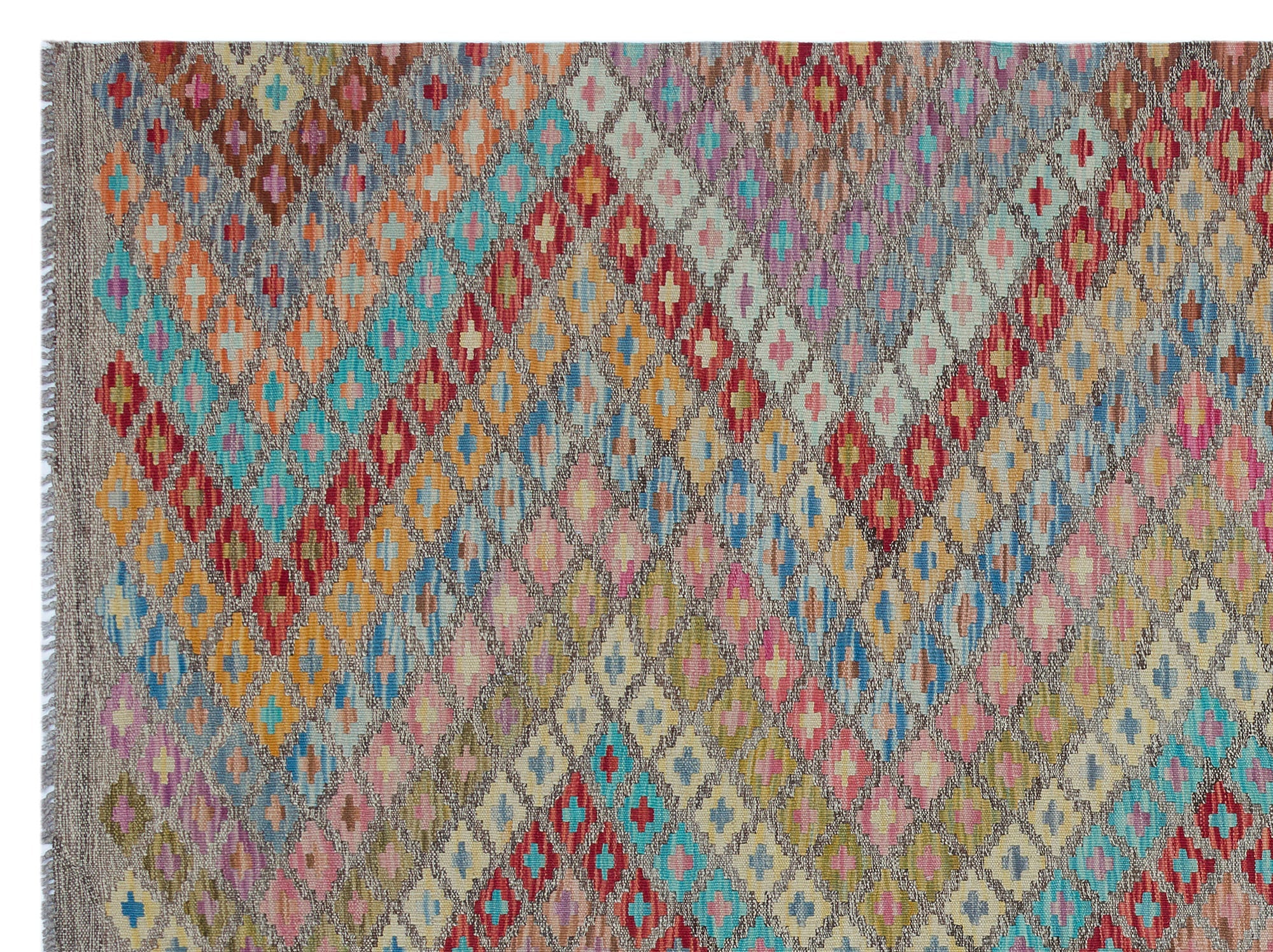 Selanik Beige Vintage Wool Handmade Area Rug 6'1" x 8'0"