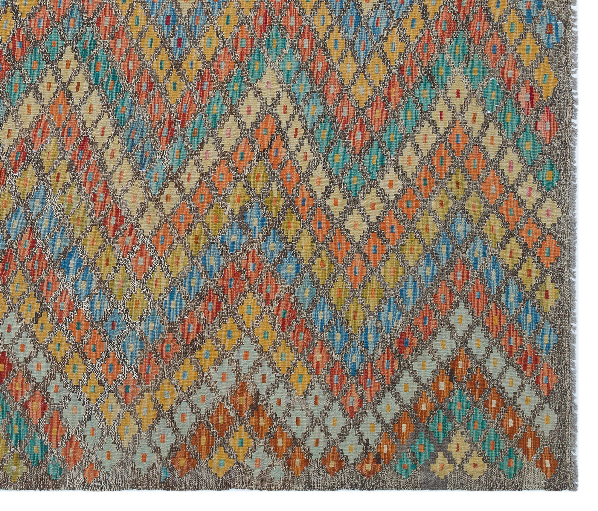 Selanik Beige Vintage Wool Handmade Area Rug 6'8" x 7'7"