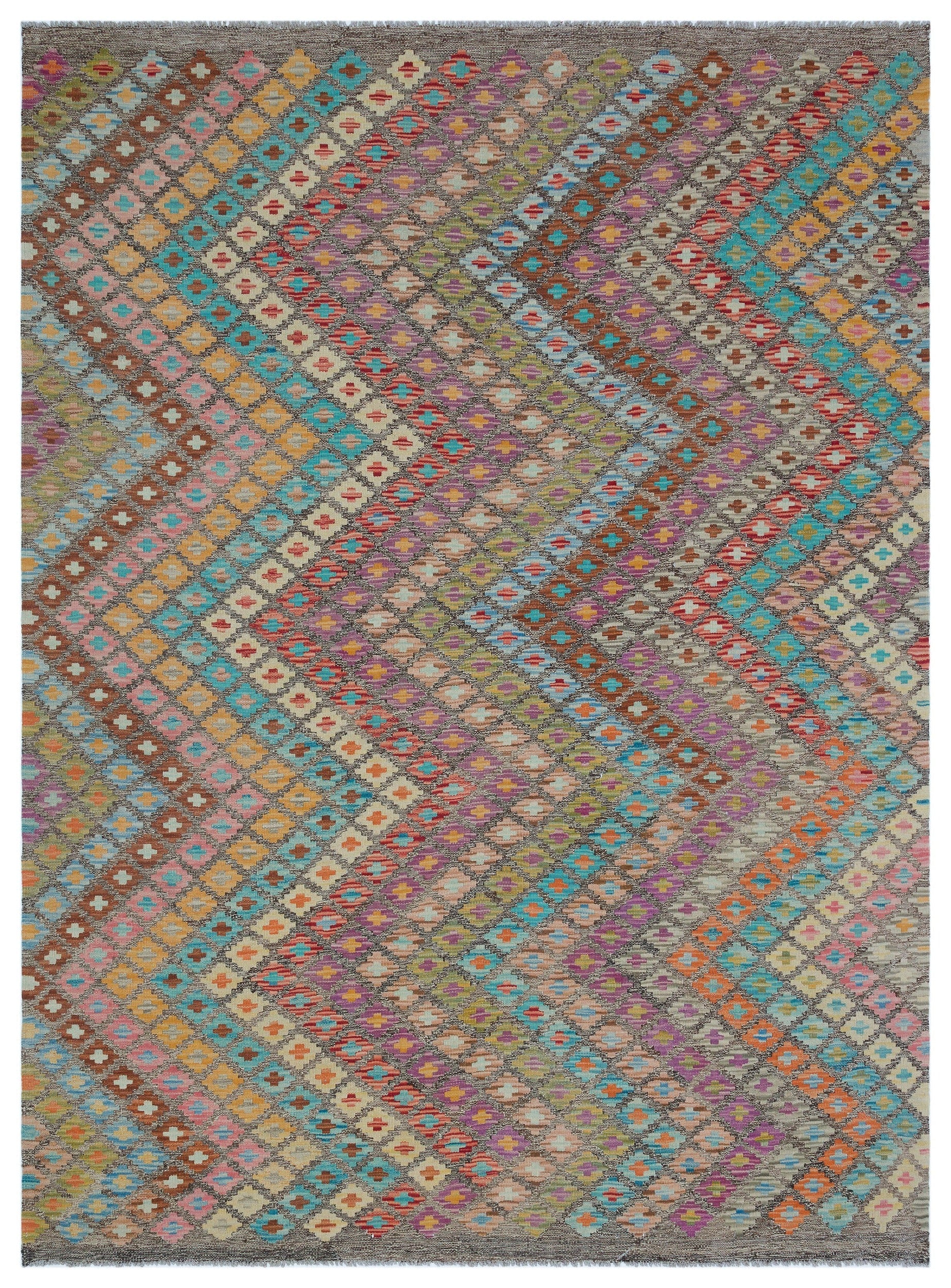 Selanik Beige Vintage Wool Handmade Area Rug 6'0" x 8'1"