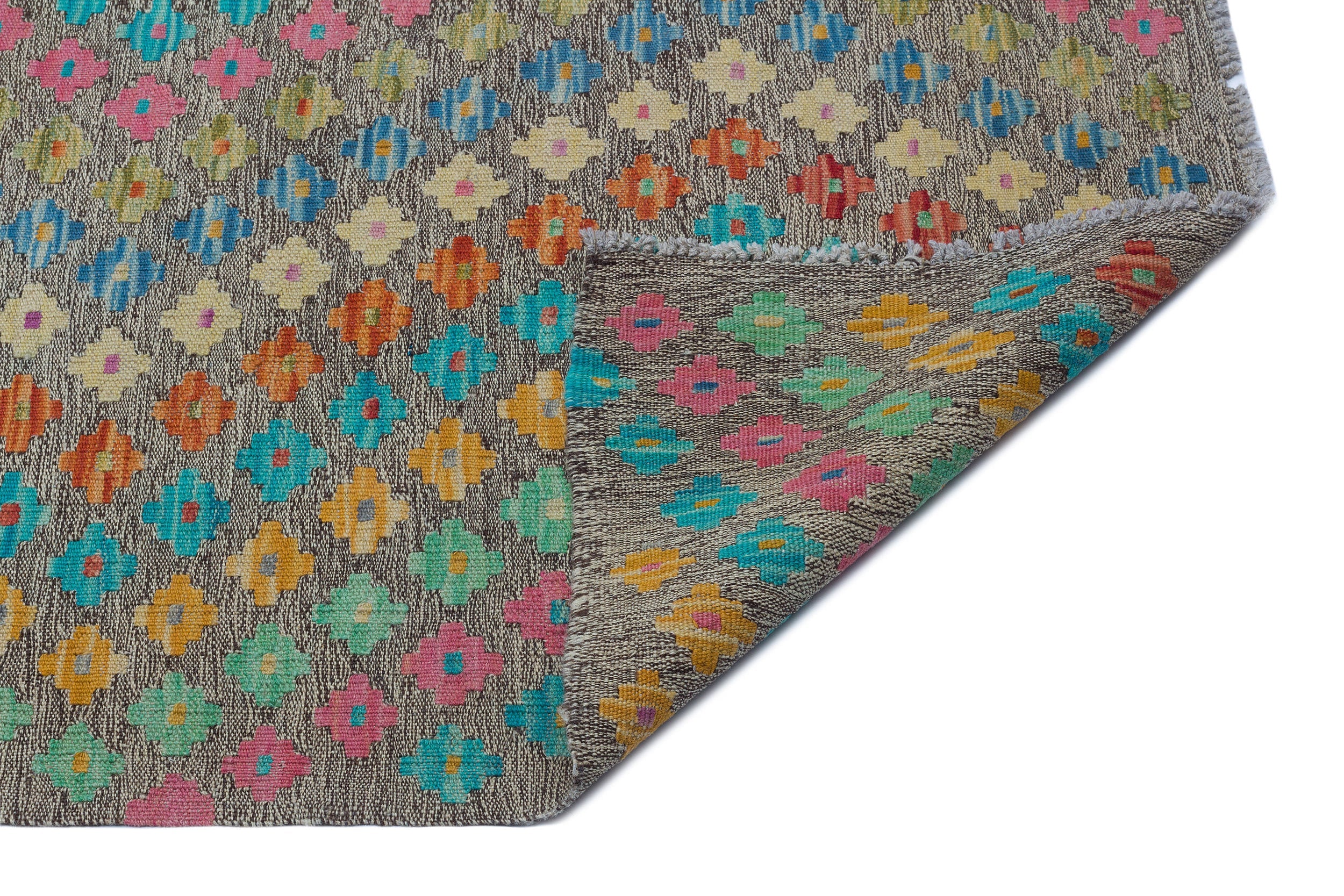 Selanik Beige Vintage Wool Handmade Area Rug 6'3" x 8'11"