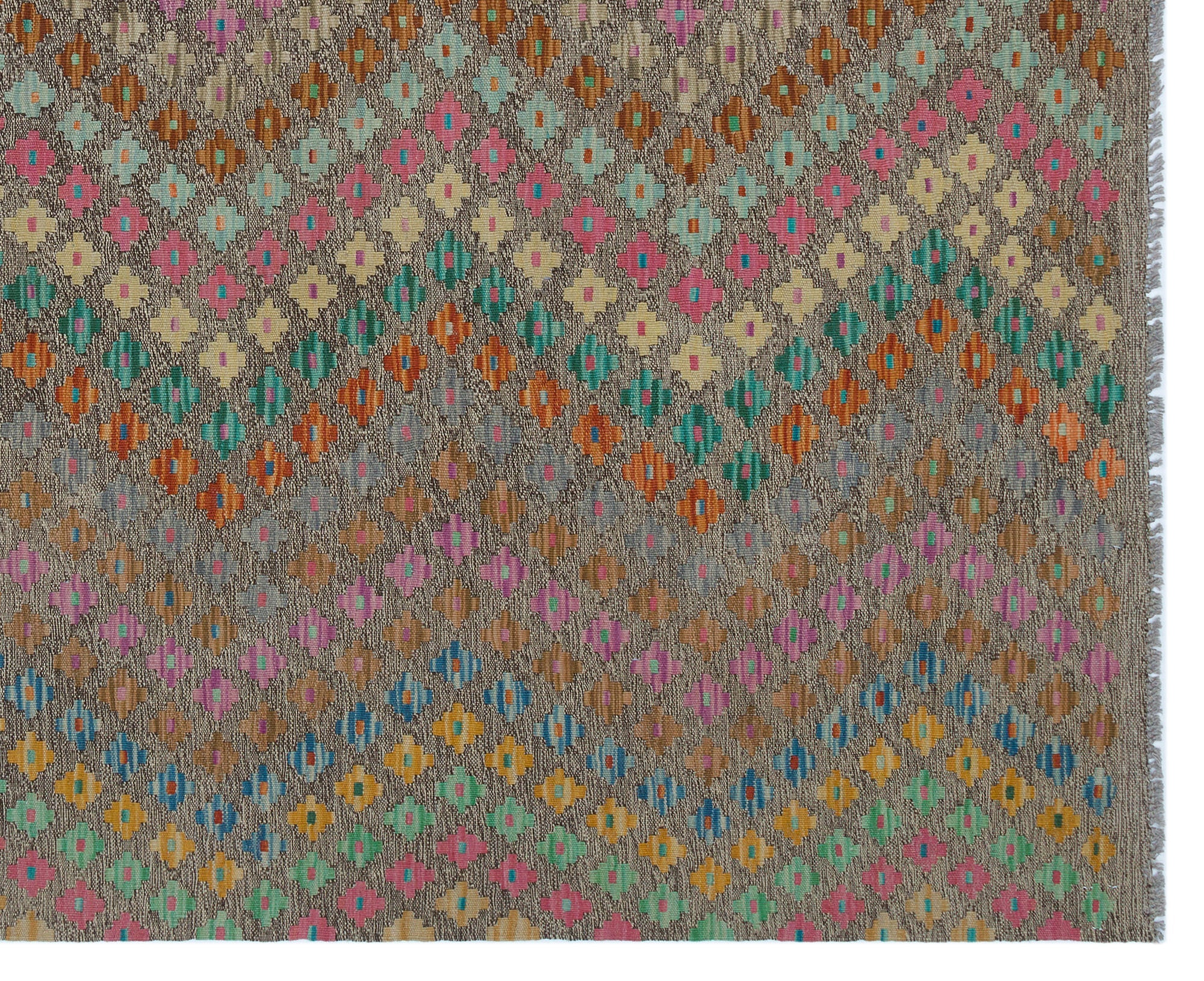 Selanik Beige Vintage Wool Handmade Area Rug 6'3" x 8'11"