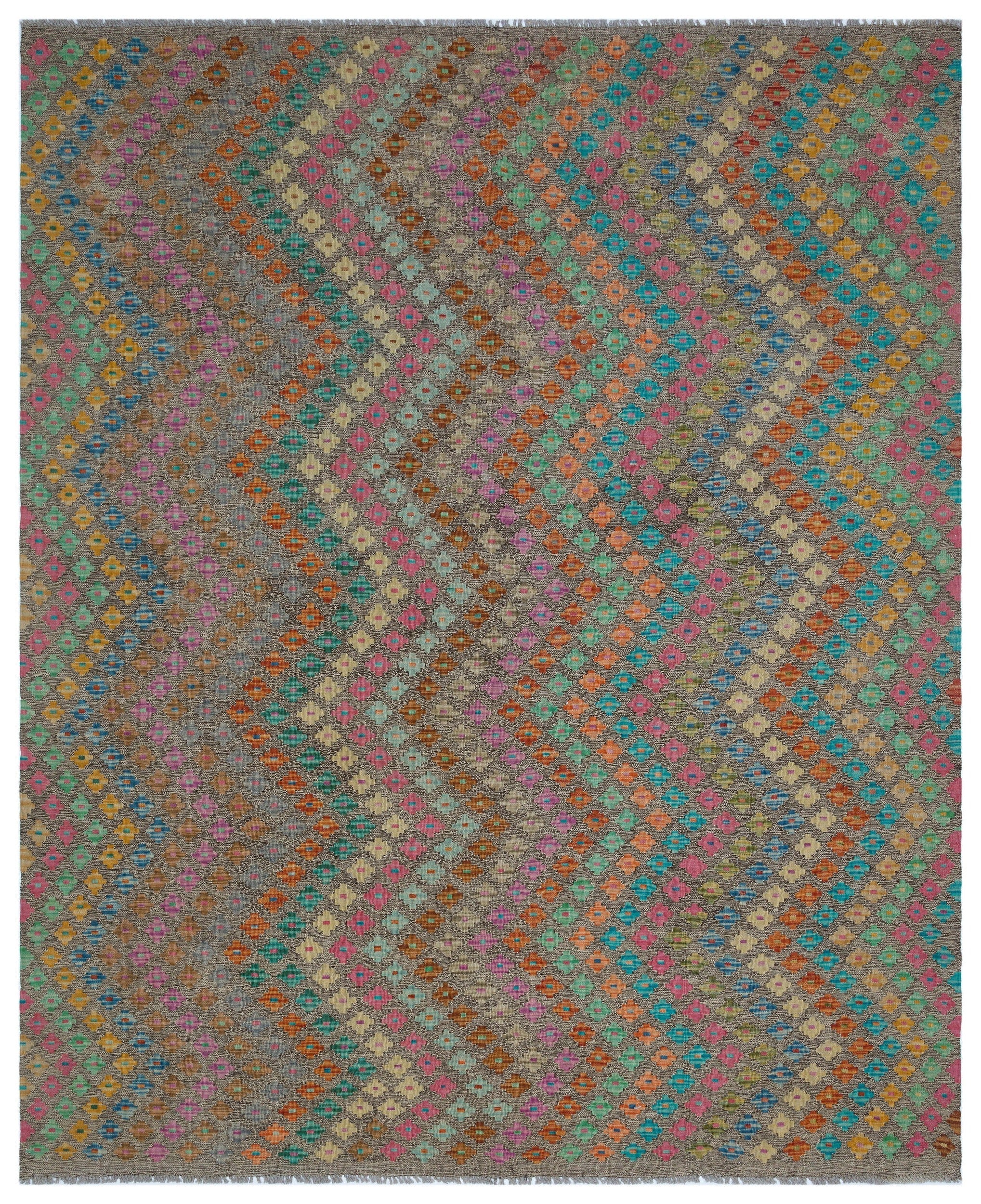 Selanik Beige Vintage Wool Handmade Area Rug 6'3" x 8'11"