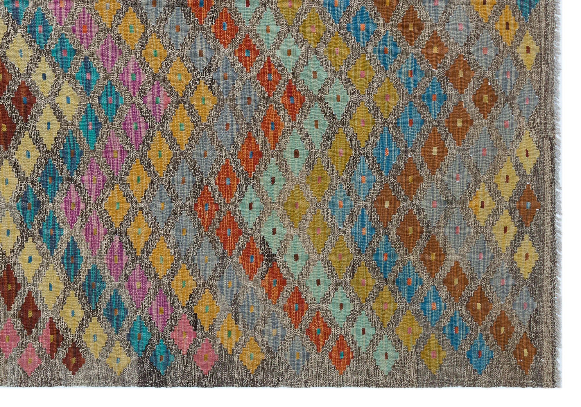 Selanik Beige Vintage Wool Handmade Area Rug 4'2" x 10'7"