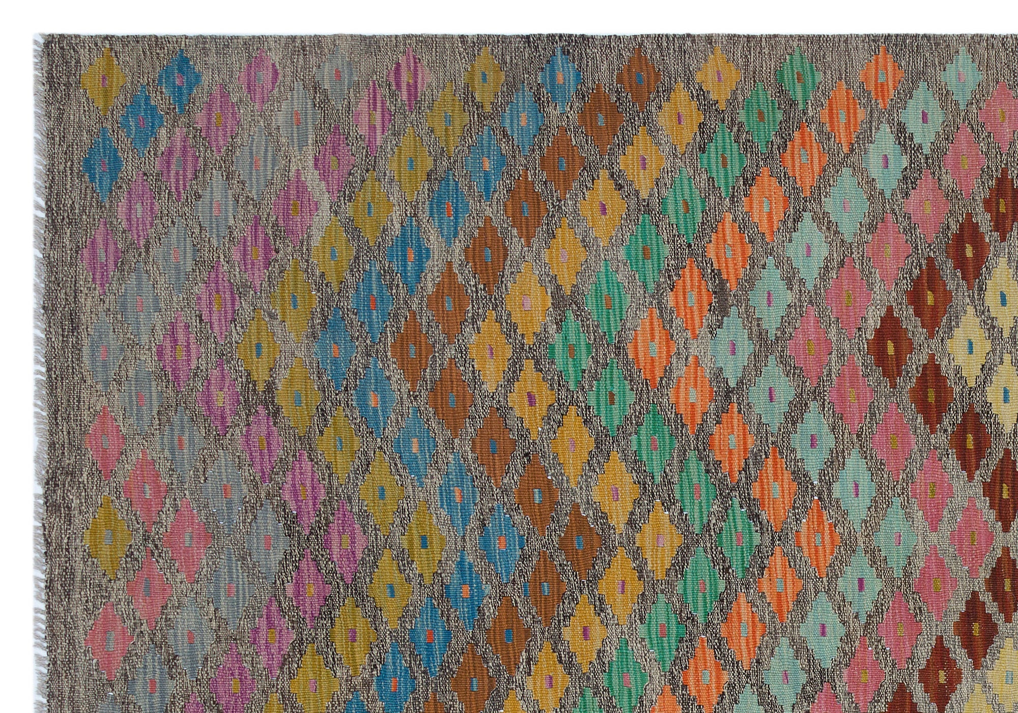 Selanik Beige Vintage Wool Handmade Area Rug 4'2" x 10'7"