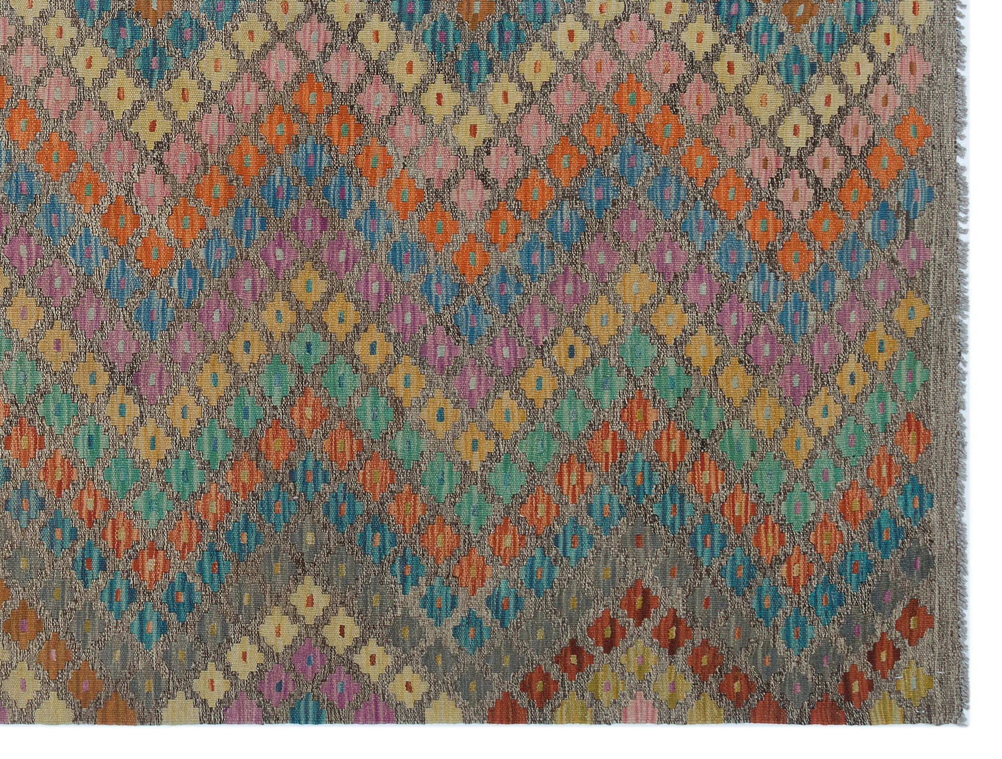 Selanik Beige Vintage Wool Handmade Area Rug 6'2" x 8'1"