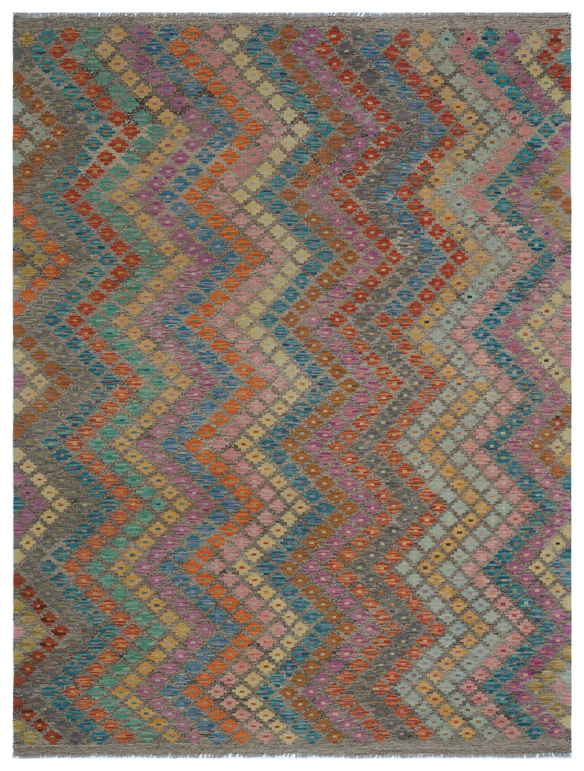 Selanik Beige Vintage Wool Handmade Area Rug 6'2" x 8'1"