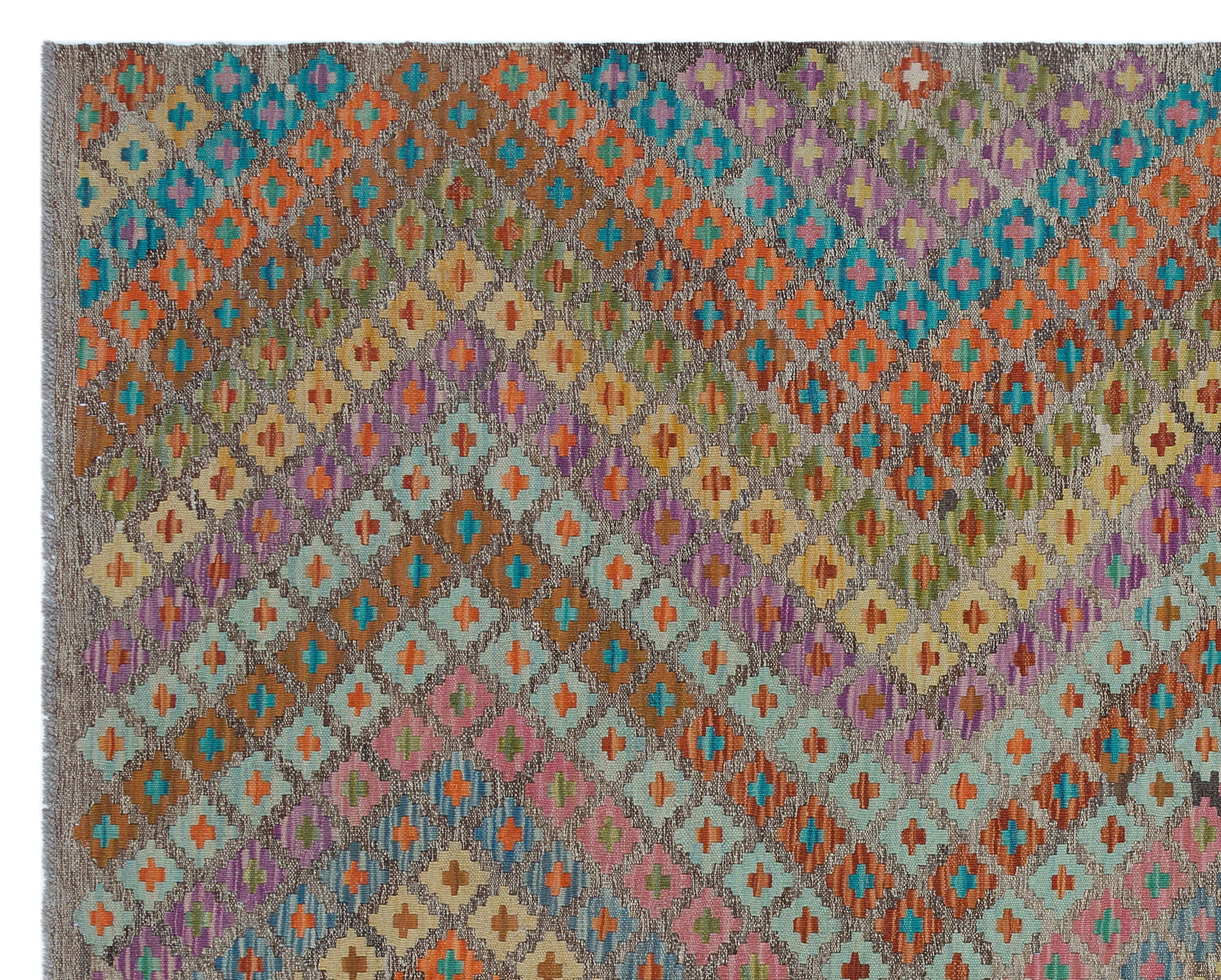 Selanik Beige Vintage Wool Handmade Area Rug 5'7" x 8'6"