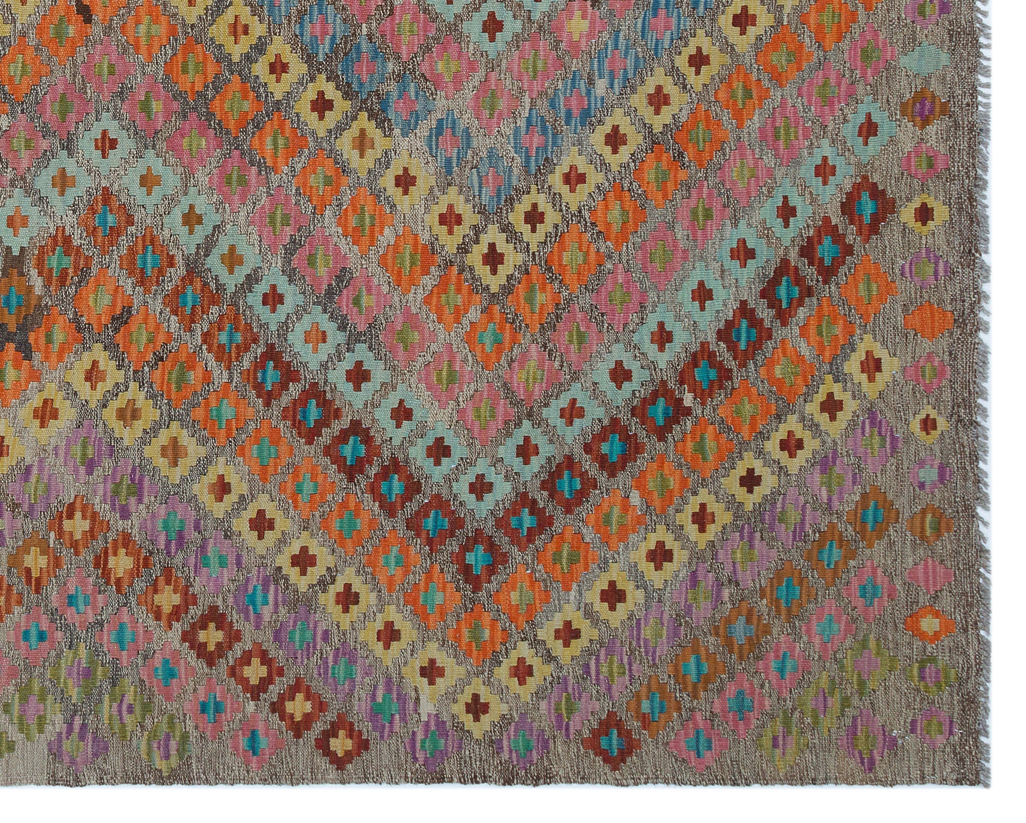 Selanik Beige Vintage Wool Handmade Area Rug 5'7" x 8'6"