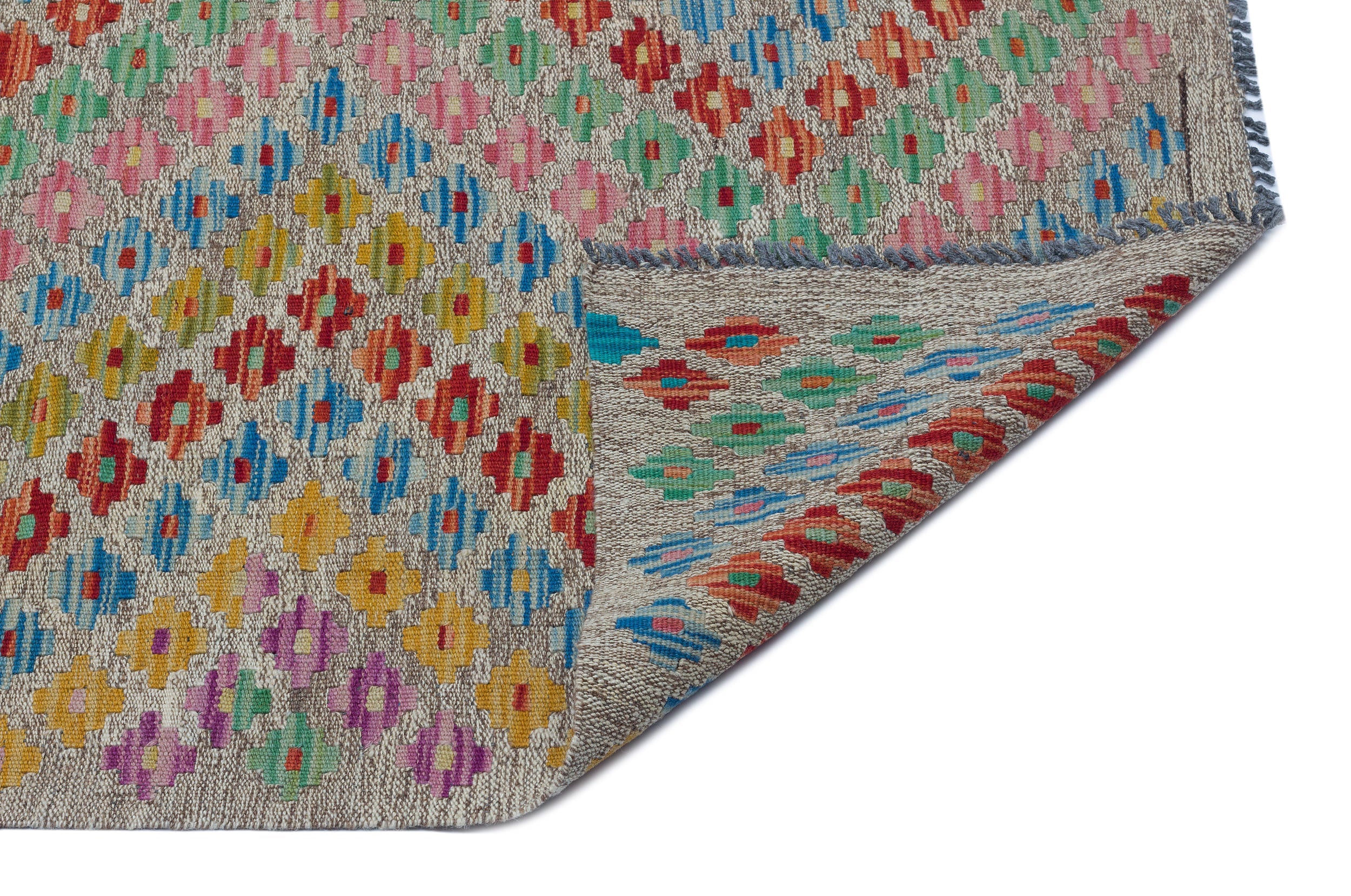 Selanik Beige Vintage Wool Handmade Area Rug 5'8" x 8'2"