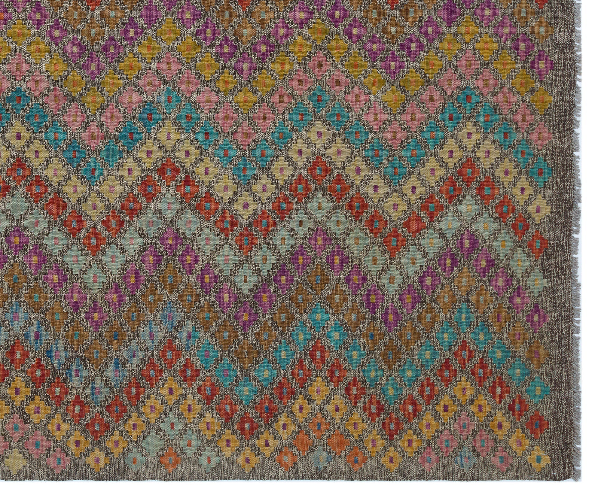 Selanik Beige Vintage Wool Handmade Area Rug 6'8" x 7'11"