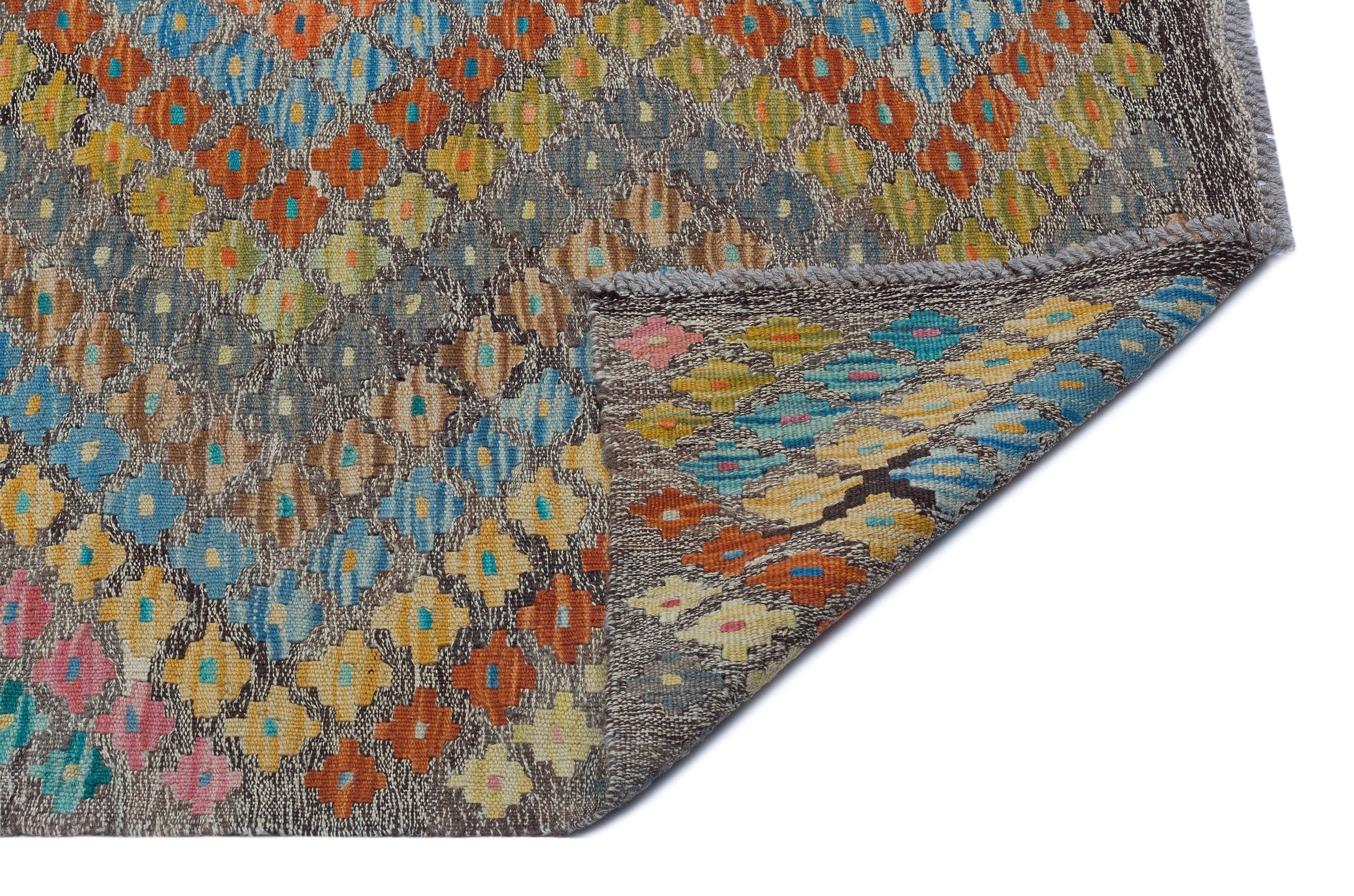 Selanik 30134 Brown Vintage Wool Handmade Area Rug 6'8" x 8'0"