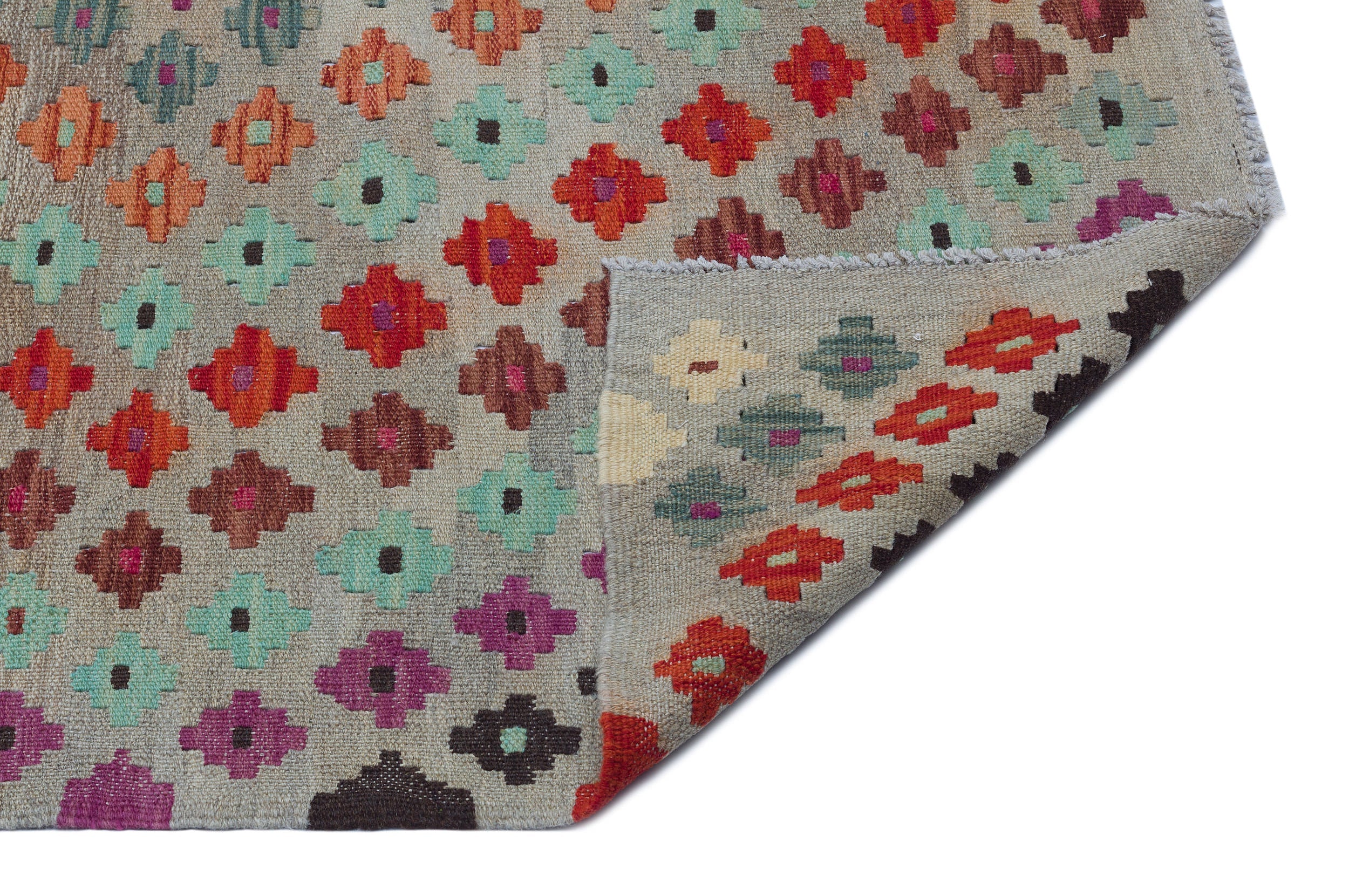 Selanik Beige Vintage Wool Handmade Area Rug 5'8" x 8'5"