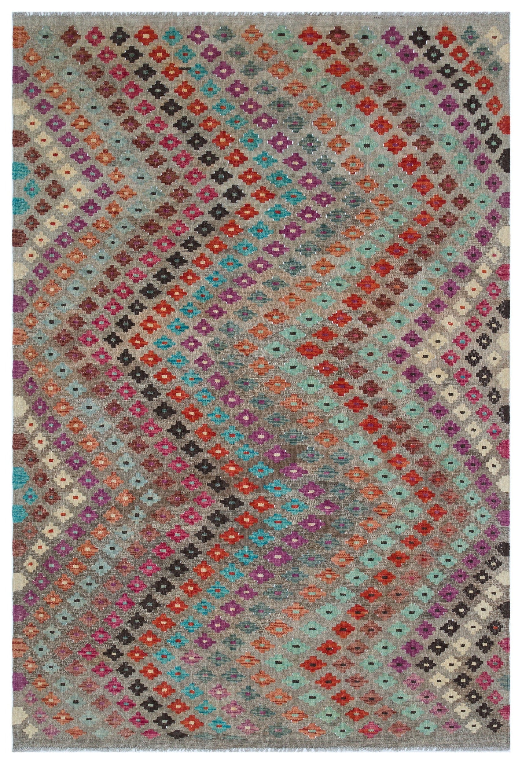 Selanik Beige Vintage Wool Handmade Area Rug 5'8" x 8'5"