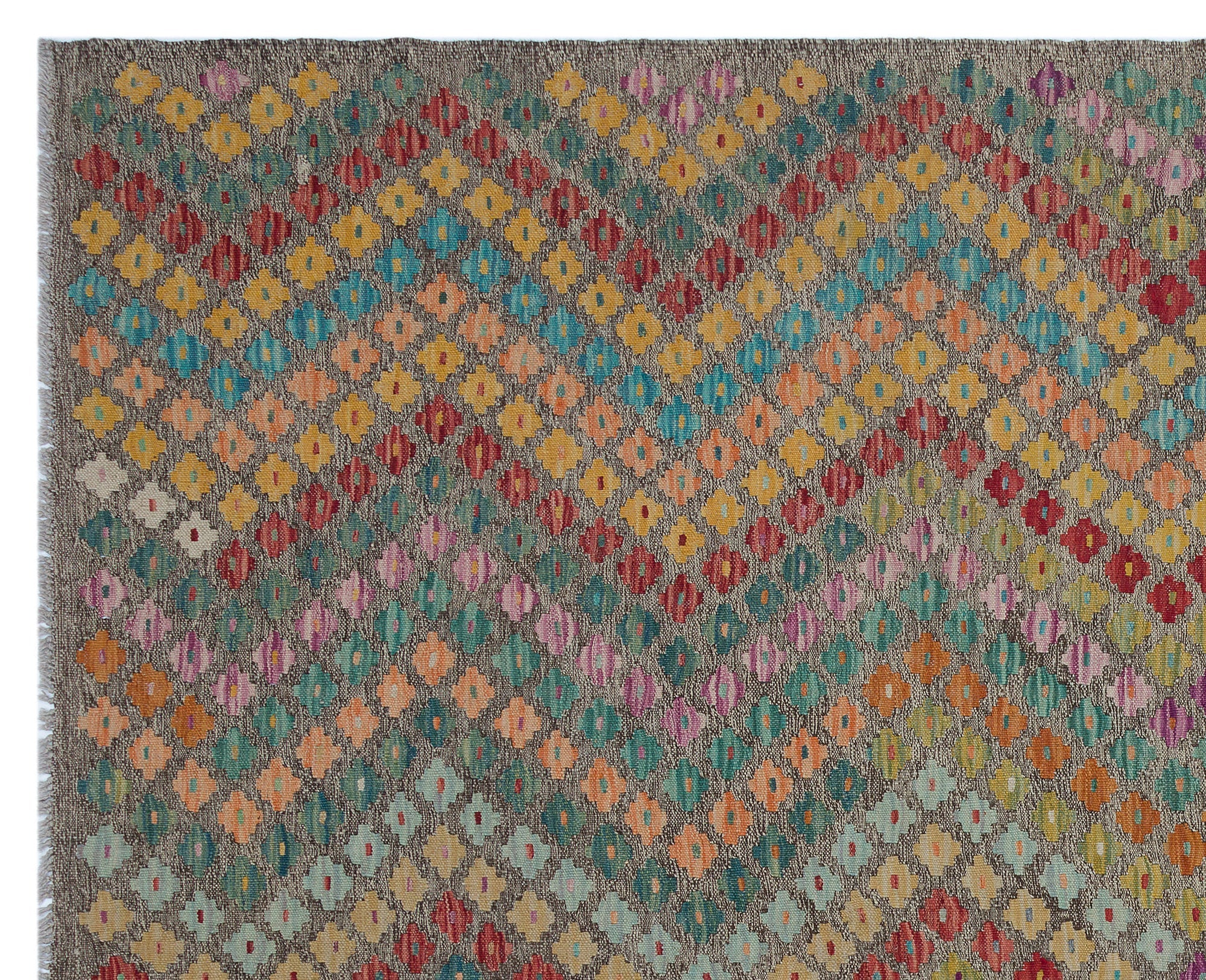 Selanik Beige Vintage Wool Handmade Area Rug 6'0" x 8'11"