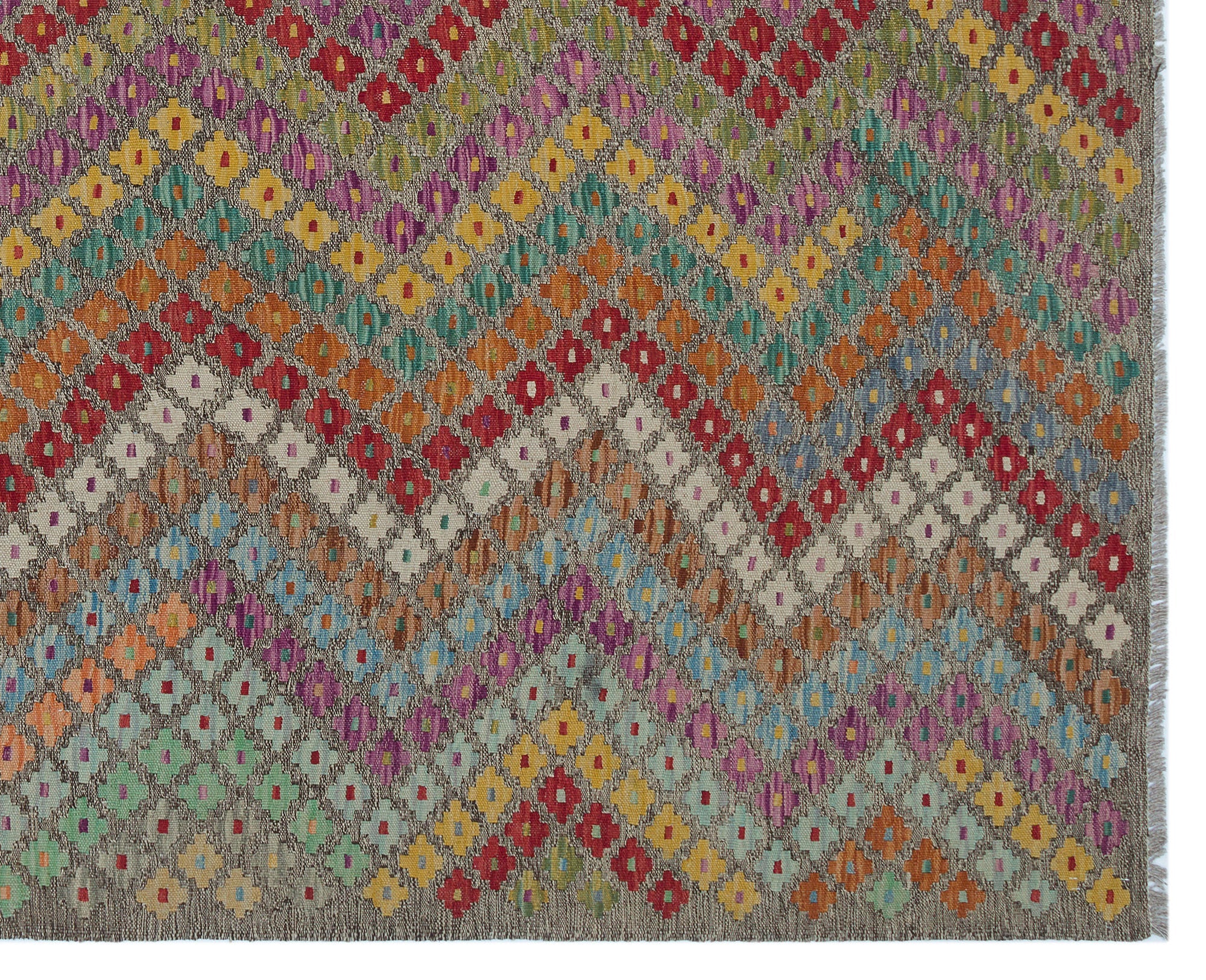 Selanik Beige Vintage Wool Handmade Area Rug 6'0" x 8'11"