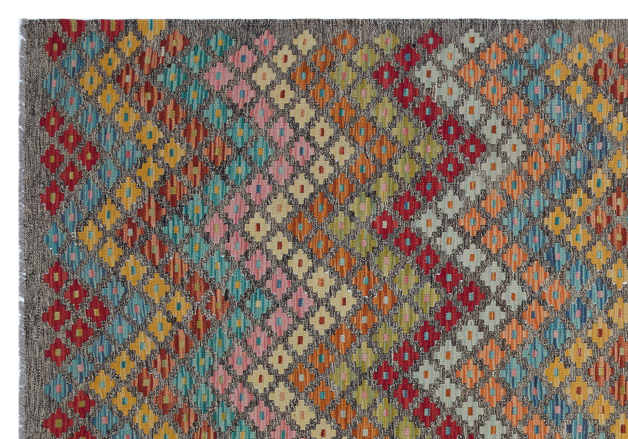 Selanik Beige Vintage Wool Handmade Area Rug 6'2" x 8'7"