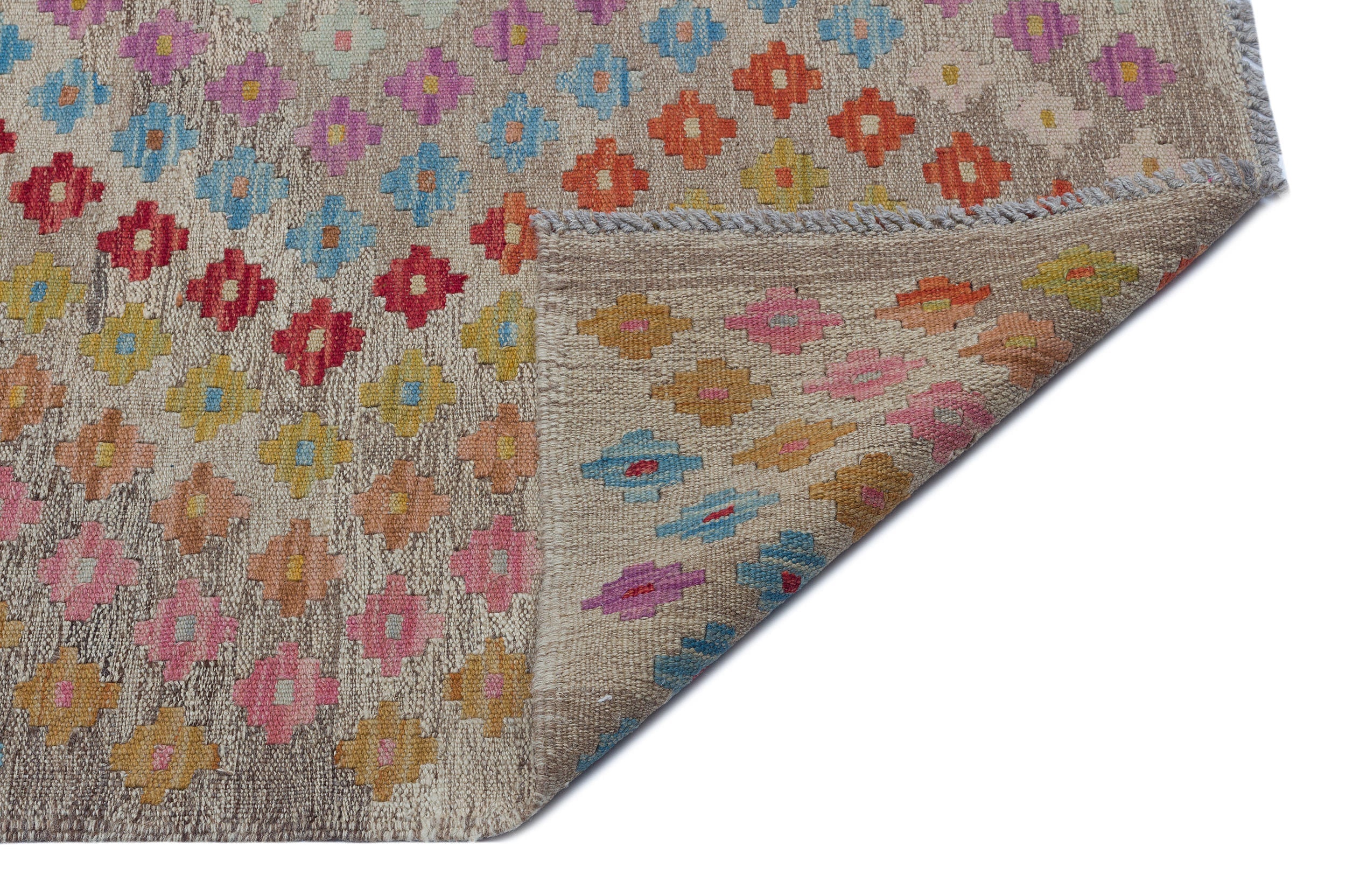 Selanik Beige Vintage Wool Handmade Area Rug 5'8" x 9'7"