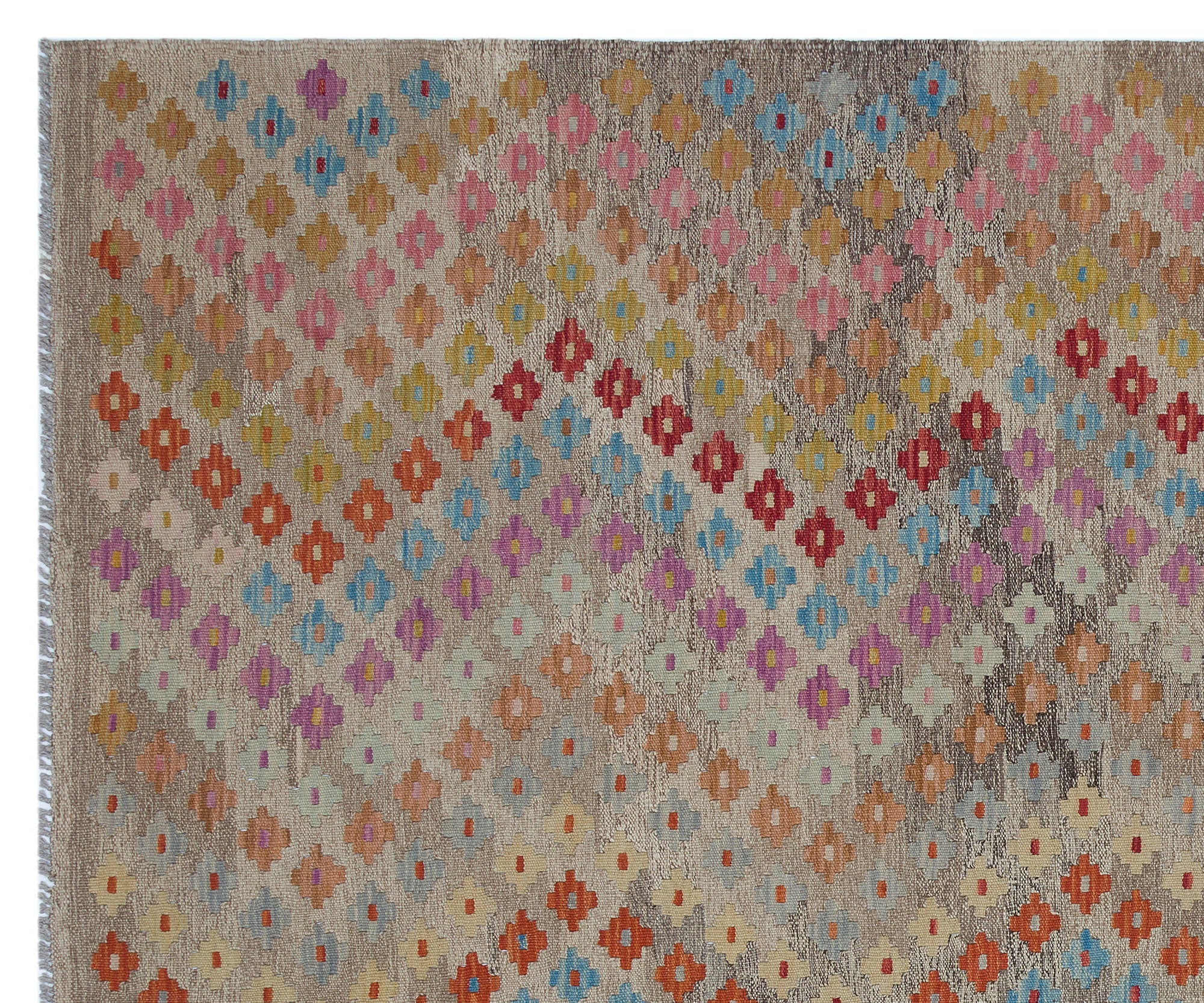 Selanik Beige Vintage Wool Handmade Area Rug 5'8" x 9'7"