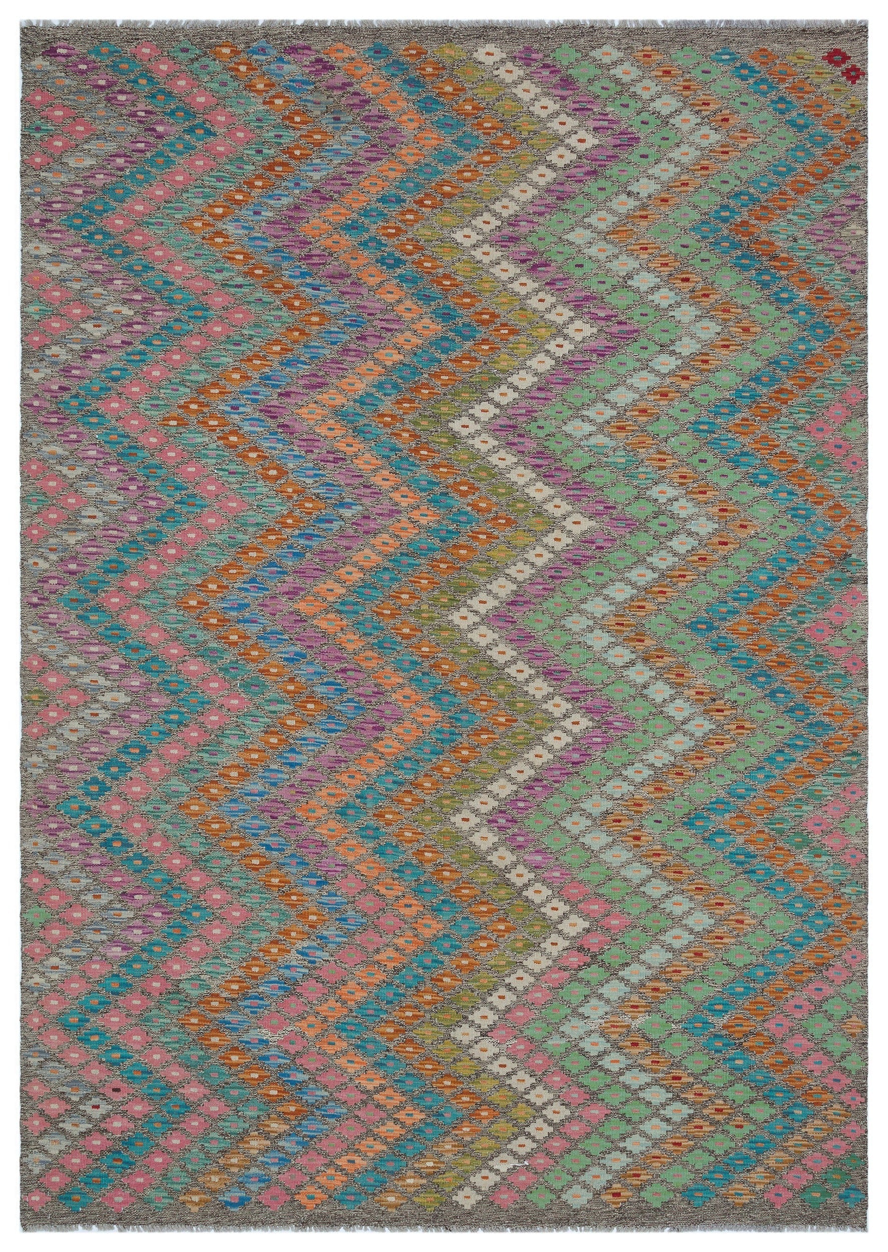 Selanik Beige Vintage Wool Handmade Area Rug 4'6" x 10'5"