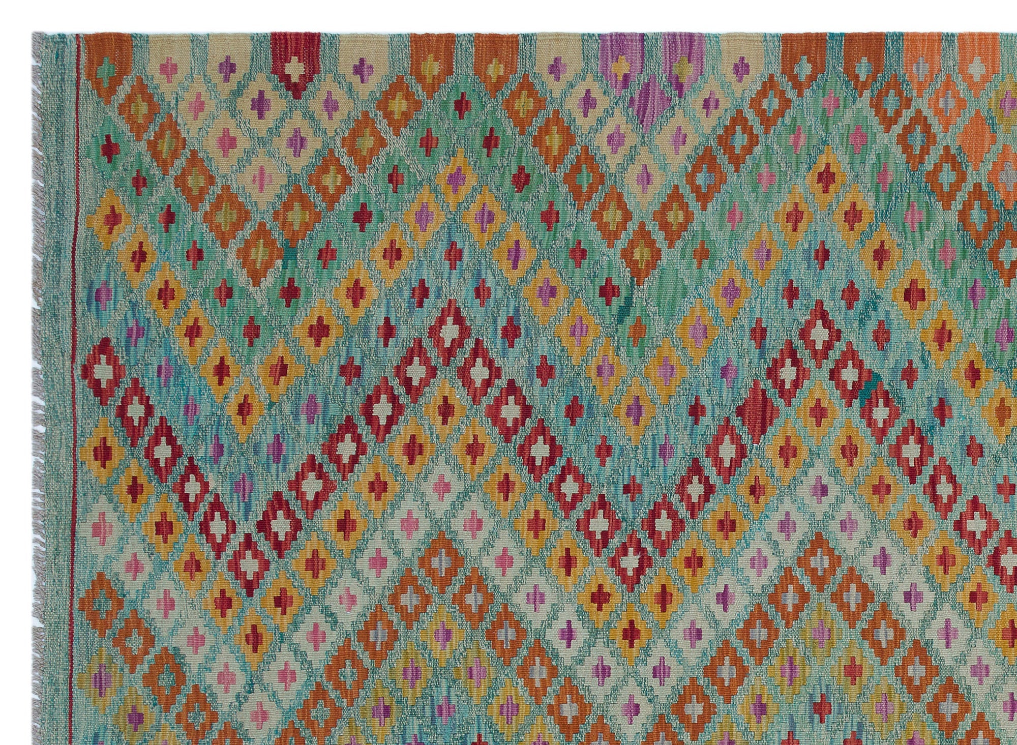 Selanik Beige Vintage Wool Handmade Area Rug 5'11" x 8'2"
