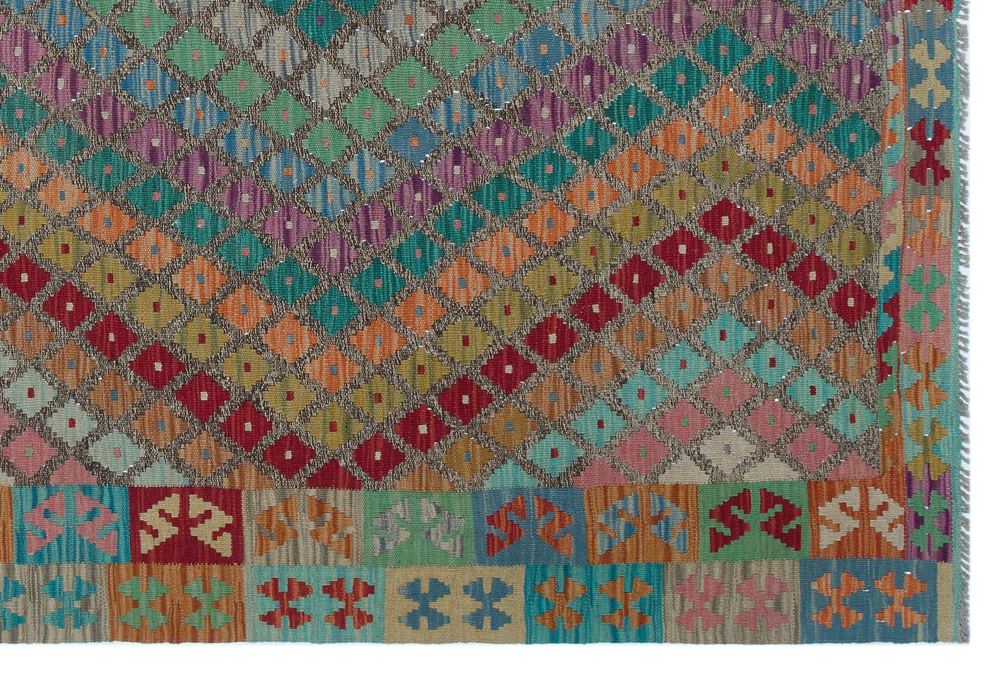 Selanik Green Vintage Wool Handmade Area Rug 6'2" x 7'7"