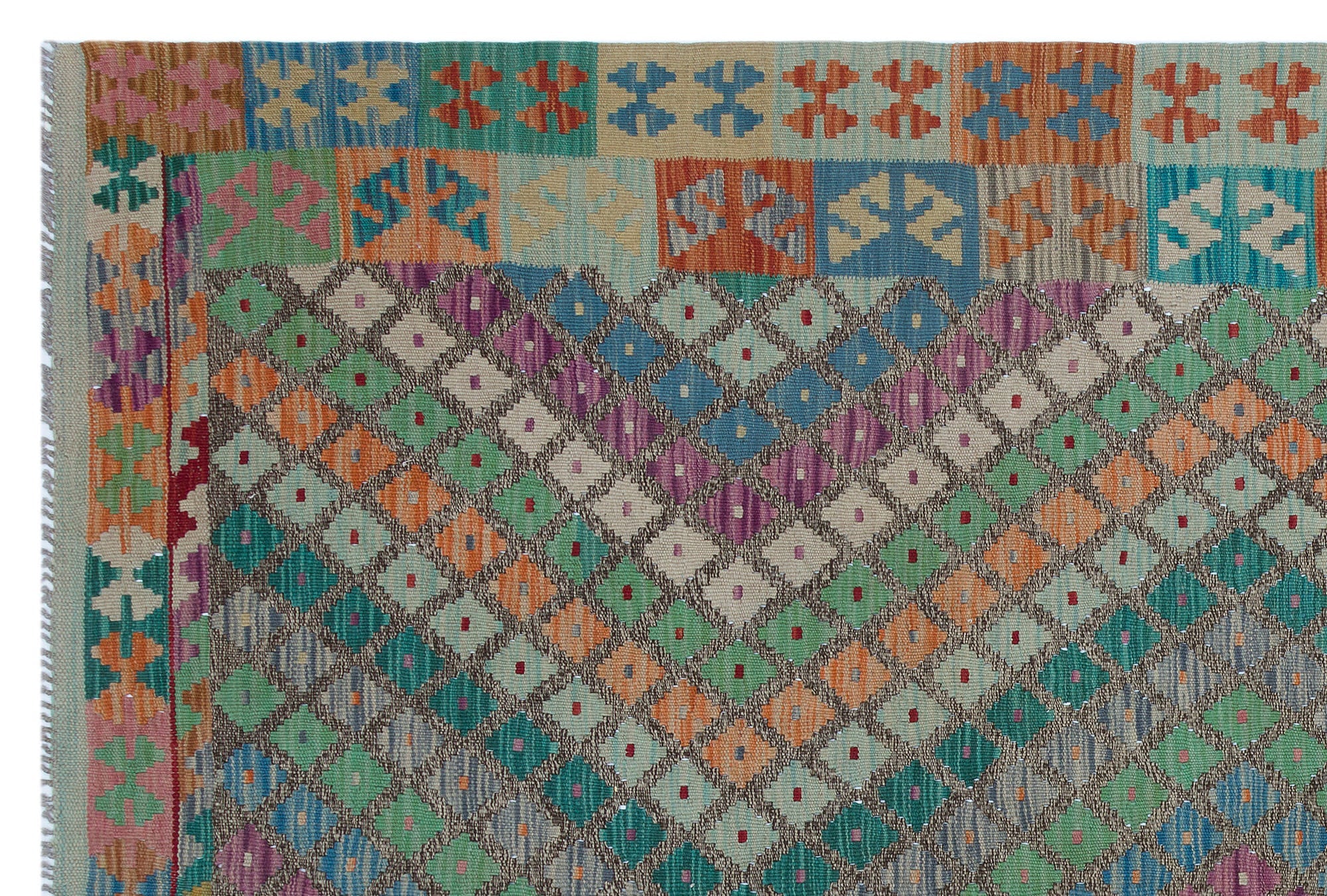Selanik Green Vintage Wool Handmade Area Rug 6'2" x 7'7"