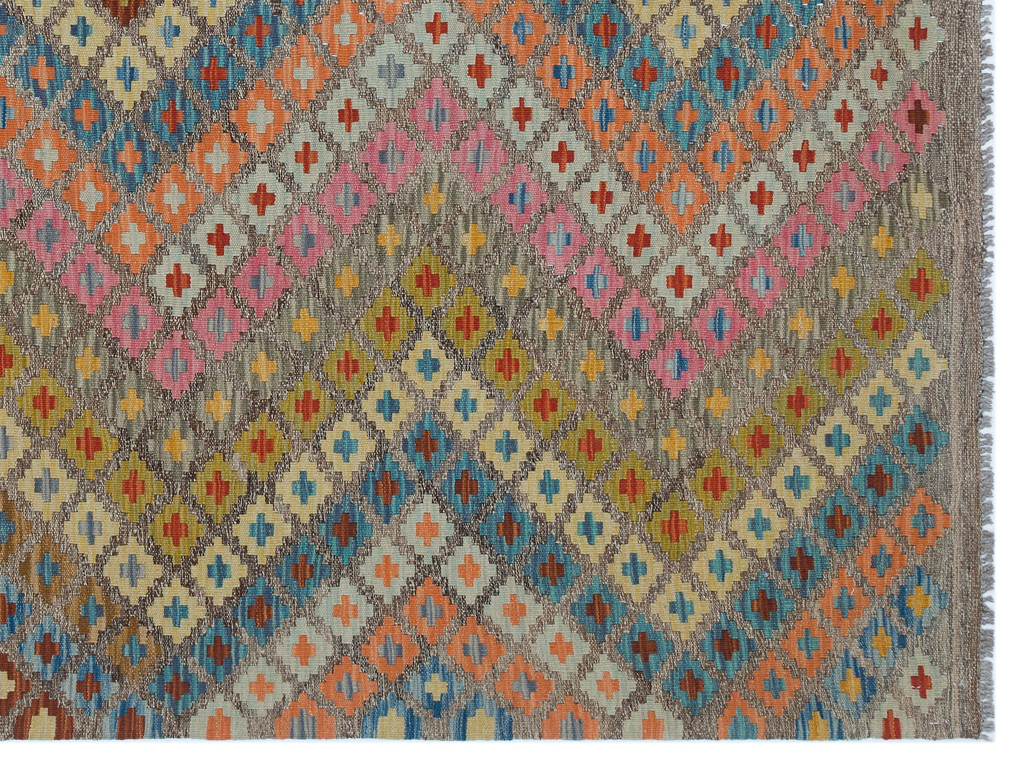 Selanik Beige Vintage Wool Handmade Area Rug 6'0" x 8'2"