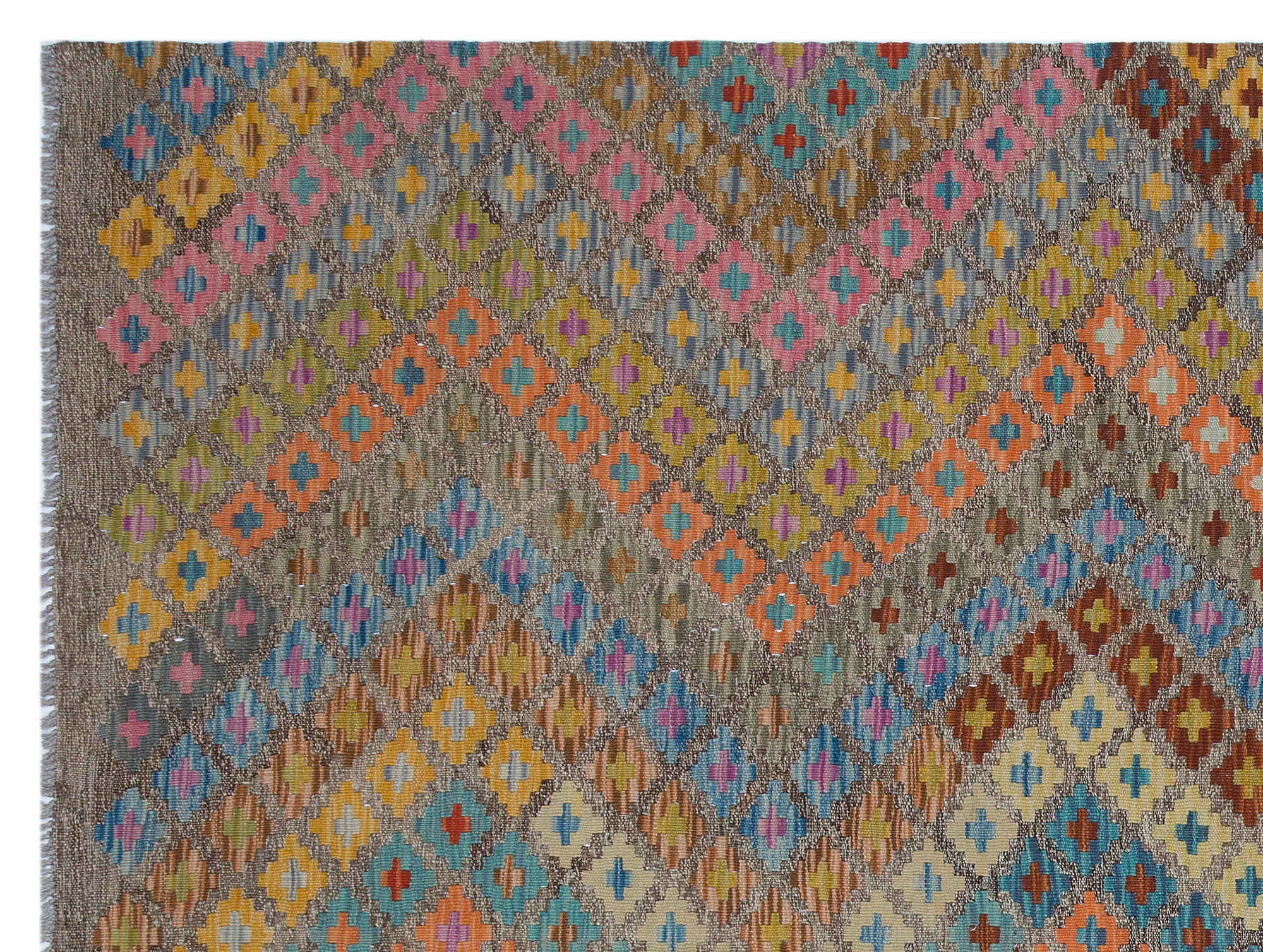 Selanik Beige Vintage Wool Handmade Area Rug 6'0" x 8'2"