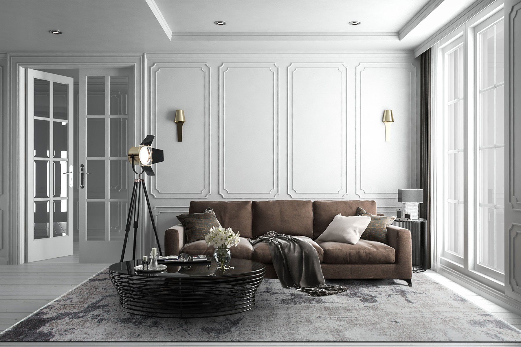 Handmade Viscose Rug – Modern Area Rug | Cream Colored Carpet, Soft Texture