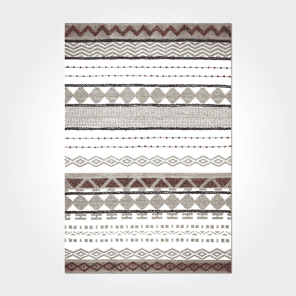 Digital Print Area Rug – Washable Non Slip Geometric Chenille Cotton Rug