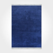 Frankie Navy Flat Chenille Cotton Machine Made Area Rug