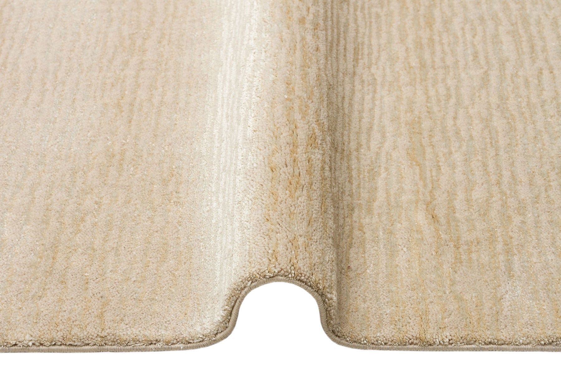 Handmade Wool Viscose Rug – Modern Flatweave Area Rug, Beige Wool Carpet