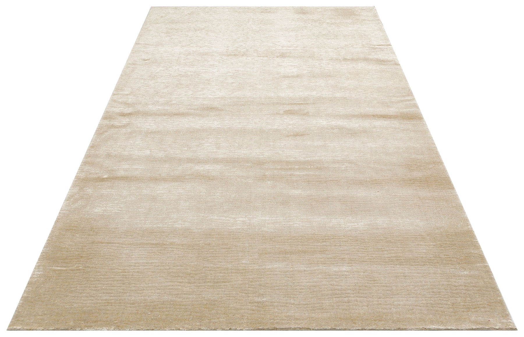 Handmade Wool Viscose Rug – Modern Flatweave Area Rug, Beige Wool Carpet