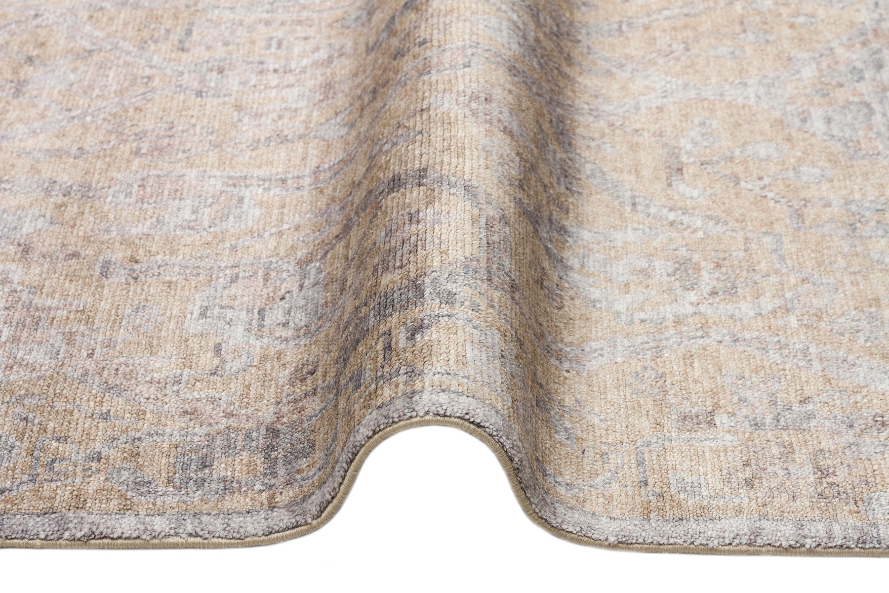 Vintage Ushak Rug - Beige Overdyed Flatweave Carpet | Soft Texture, Dust Resistant