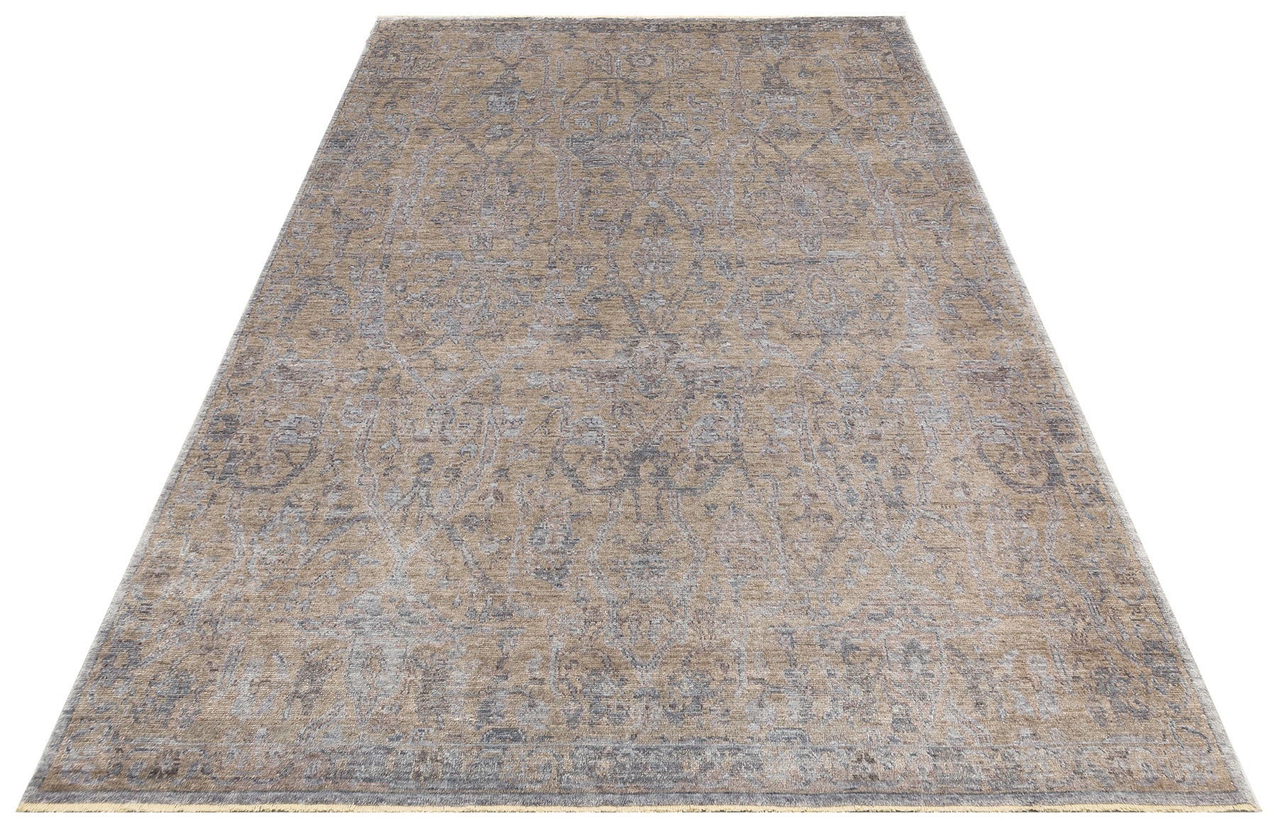 Vintage Ushak Rug - Beige Overdyed Flatweave Carpet | Soft Texture, Dust Resistant
