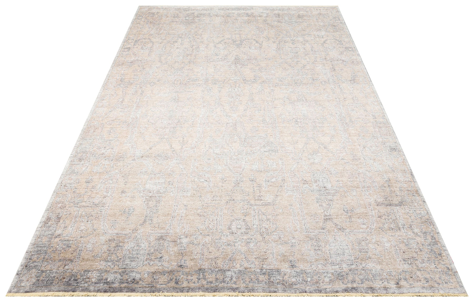 Vintage Ushak Rug - Beige Overdyed Flatweave Carpet | Soft Texture, Dust Resistant