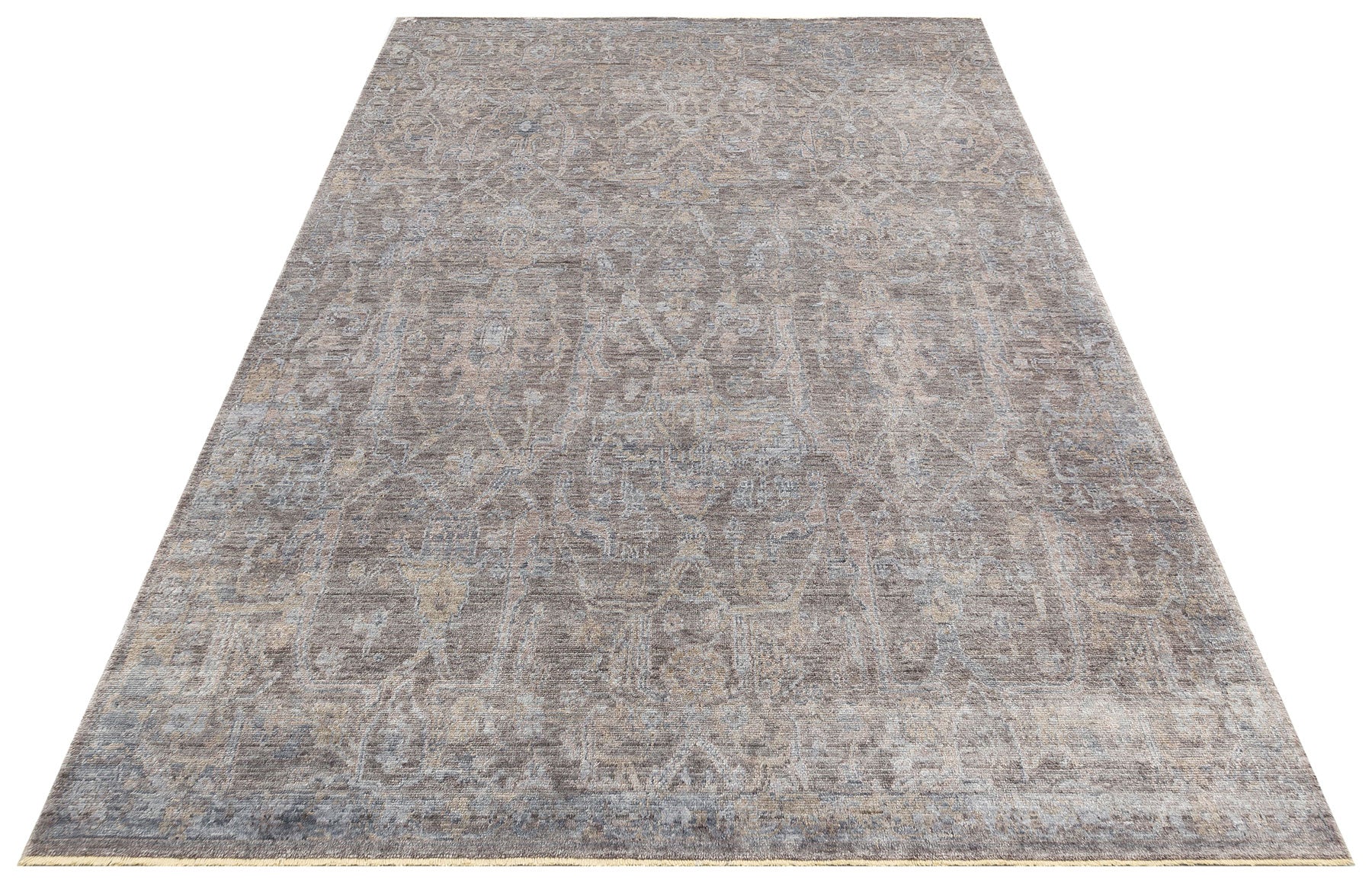 Ushak Grey Rug – Handmade Flatweave Rug | Overdyed Classic Grey Carpet, Anti Slip