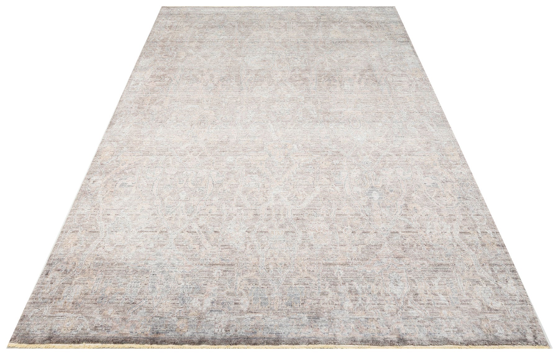 Ushak Grey Rug – Handmade Flatweave Rug | Overdyed Classic Grey Carpet, Anti Slip