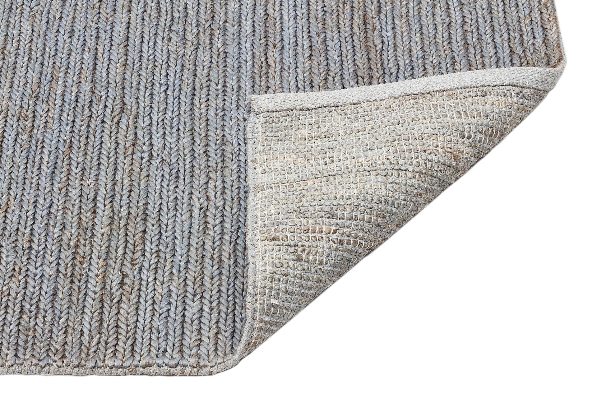 Handmade Jute Rug – Grey Modern Flatweave Natural Fiber Carpet, Easy Clean